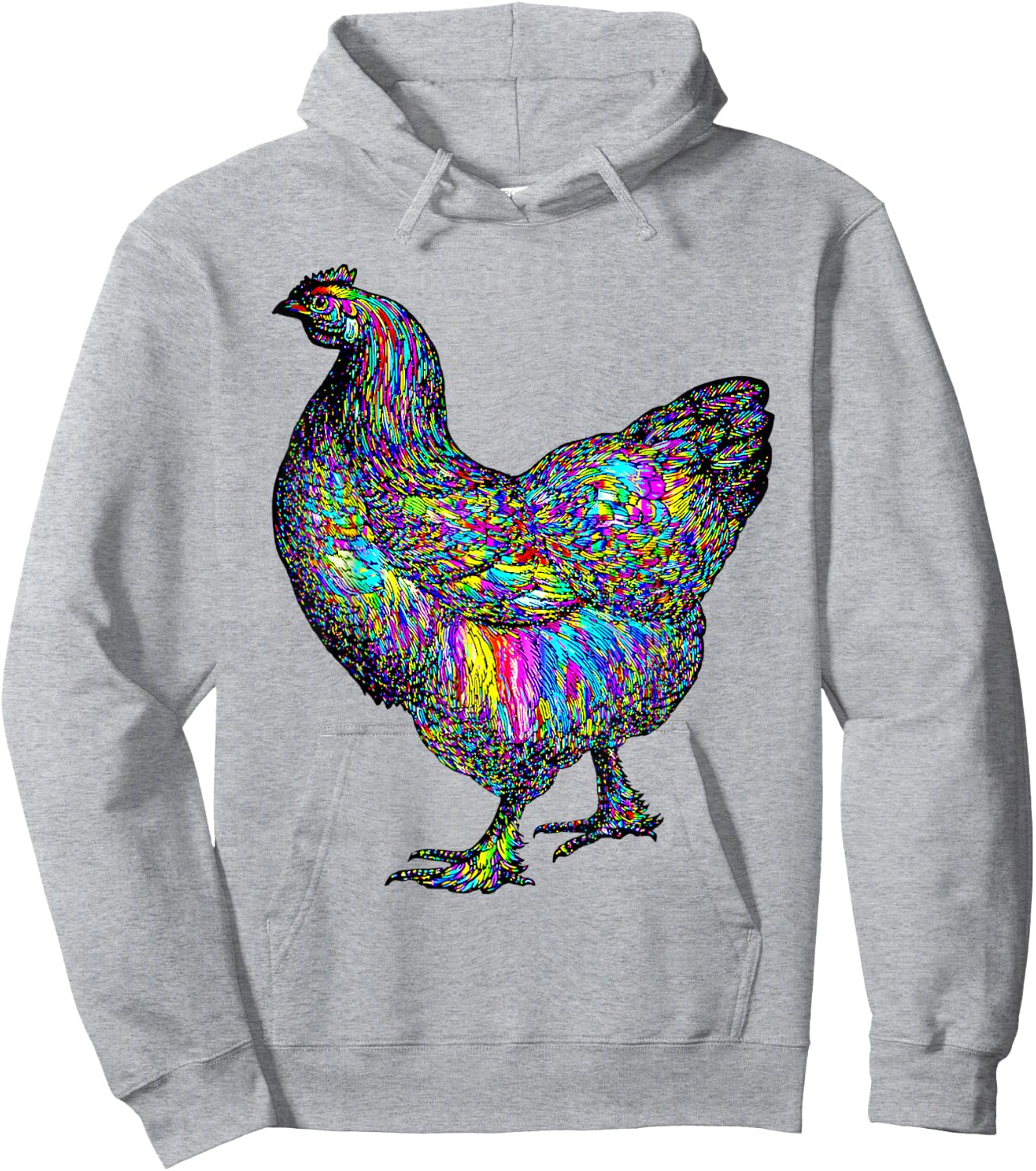 Psychedelic Chicken Bird Hoodie - Hoodie | Ash