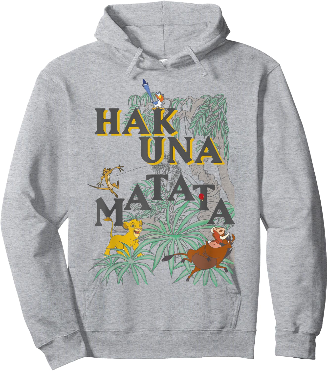 Disney The Lion King Hakuna Matata Jungle Scene Hoodie - Hoodie | Ash