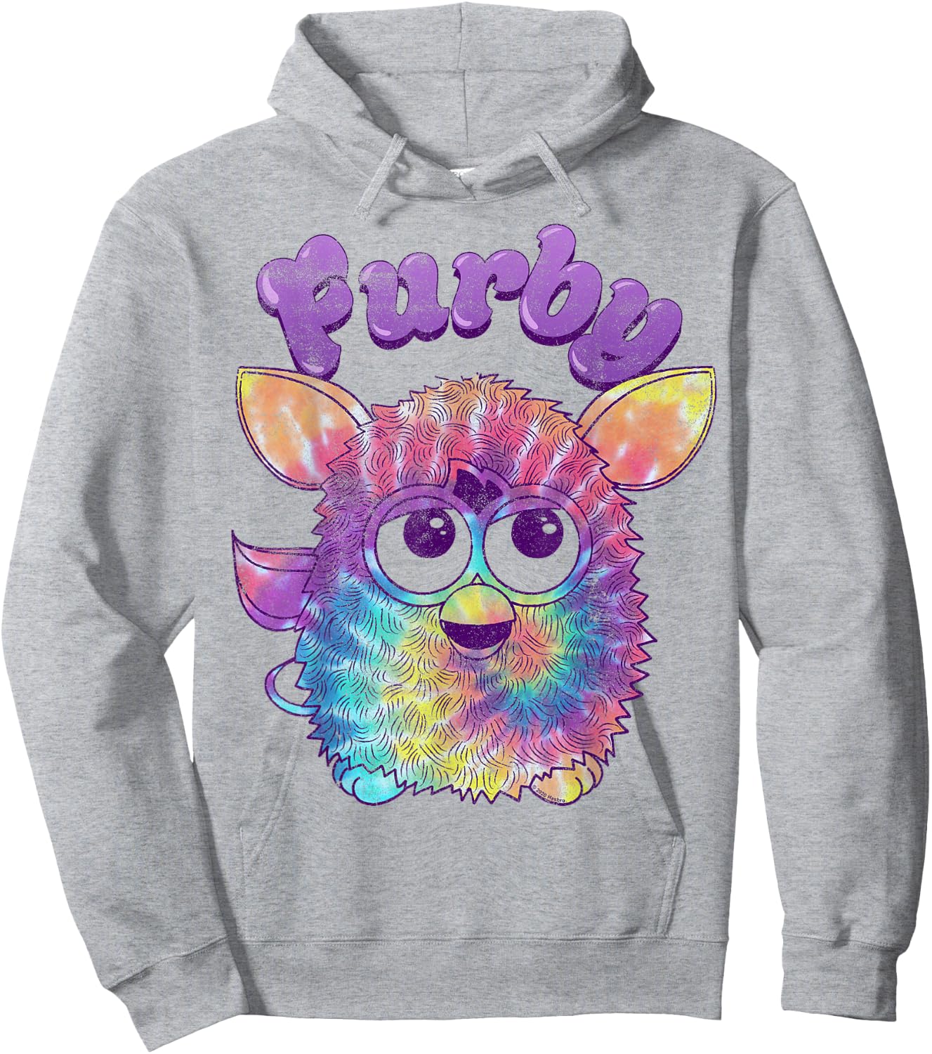 Furby Tie Dyed Cute Portrait Logo Hoodie - Hoodie | Ash