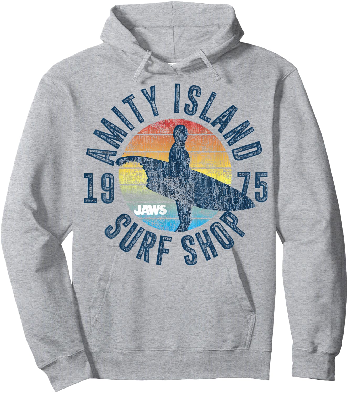 Jaws Amity Island Surf Shop 1975 Retro Logo Hoodie - Hoodie | Ash