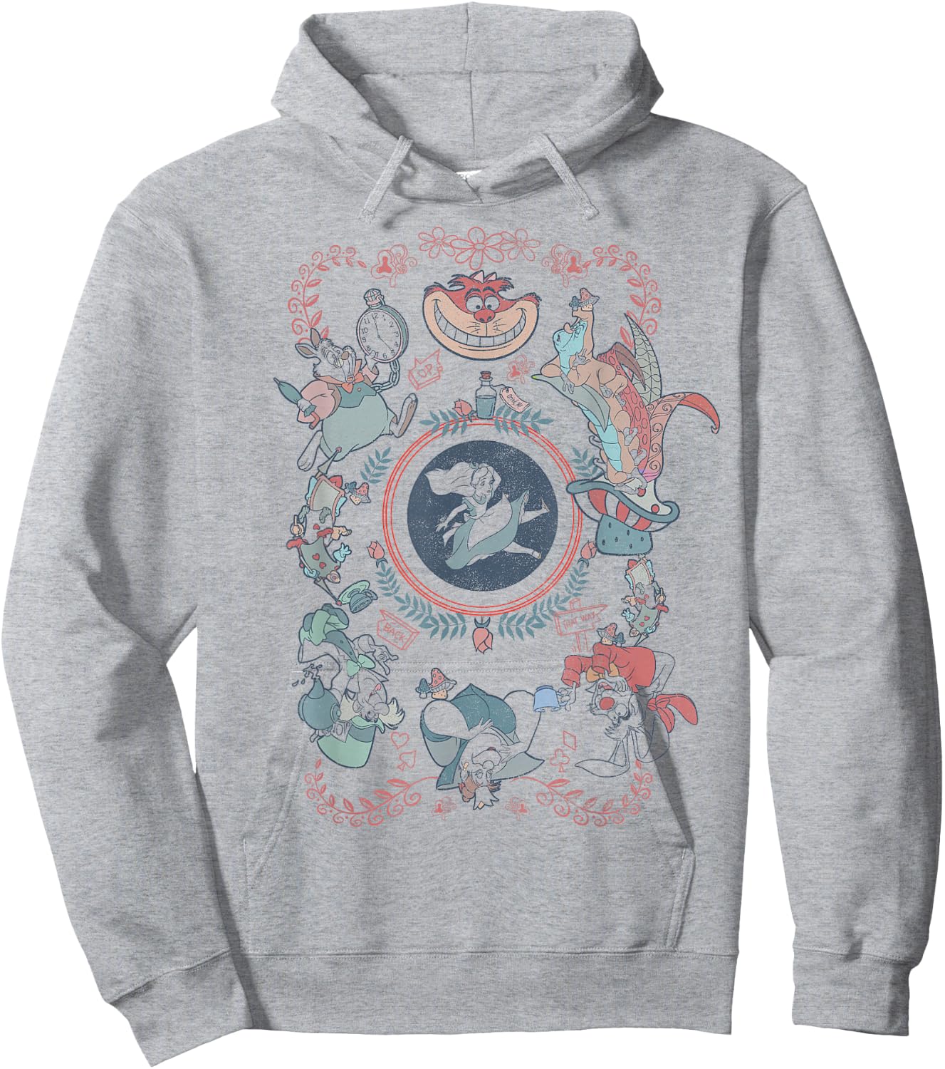 Disney Alice in Wonderland Card Style Mashup Hoodie - Hoodie | Ash