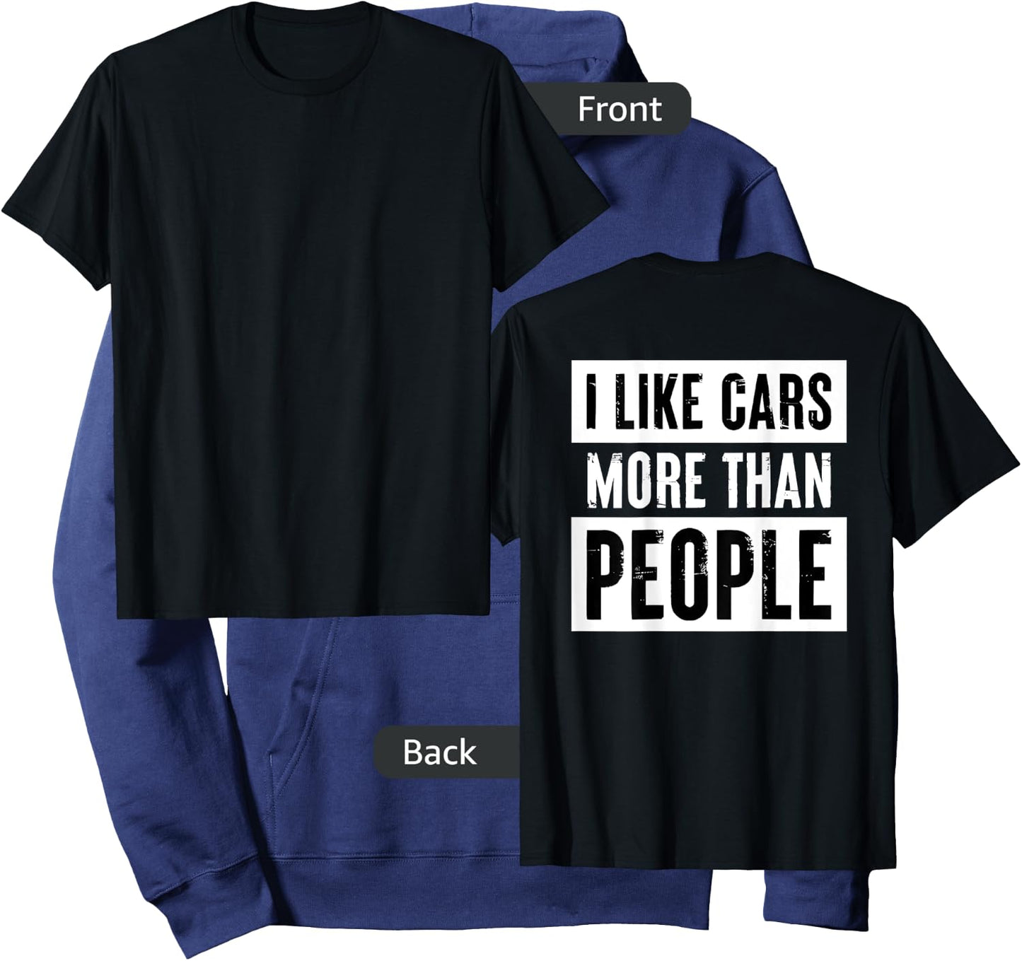 I Like Cars More Than People Hoodie - Hoodie | Navy