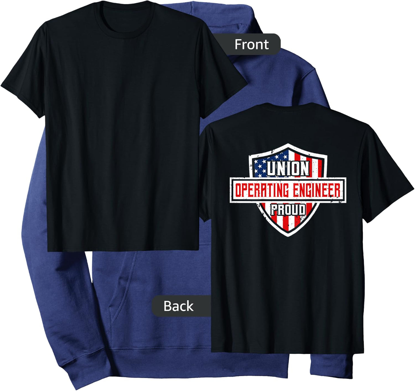 Operating Engineers Design On Back Of Clothing Hoodie - Hoodie | Navy