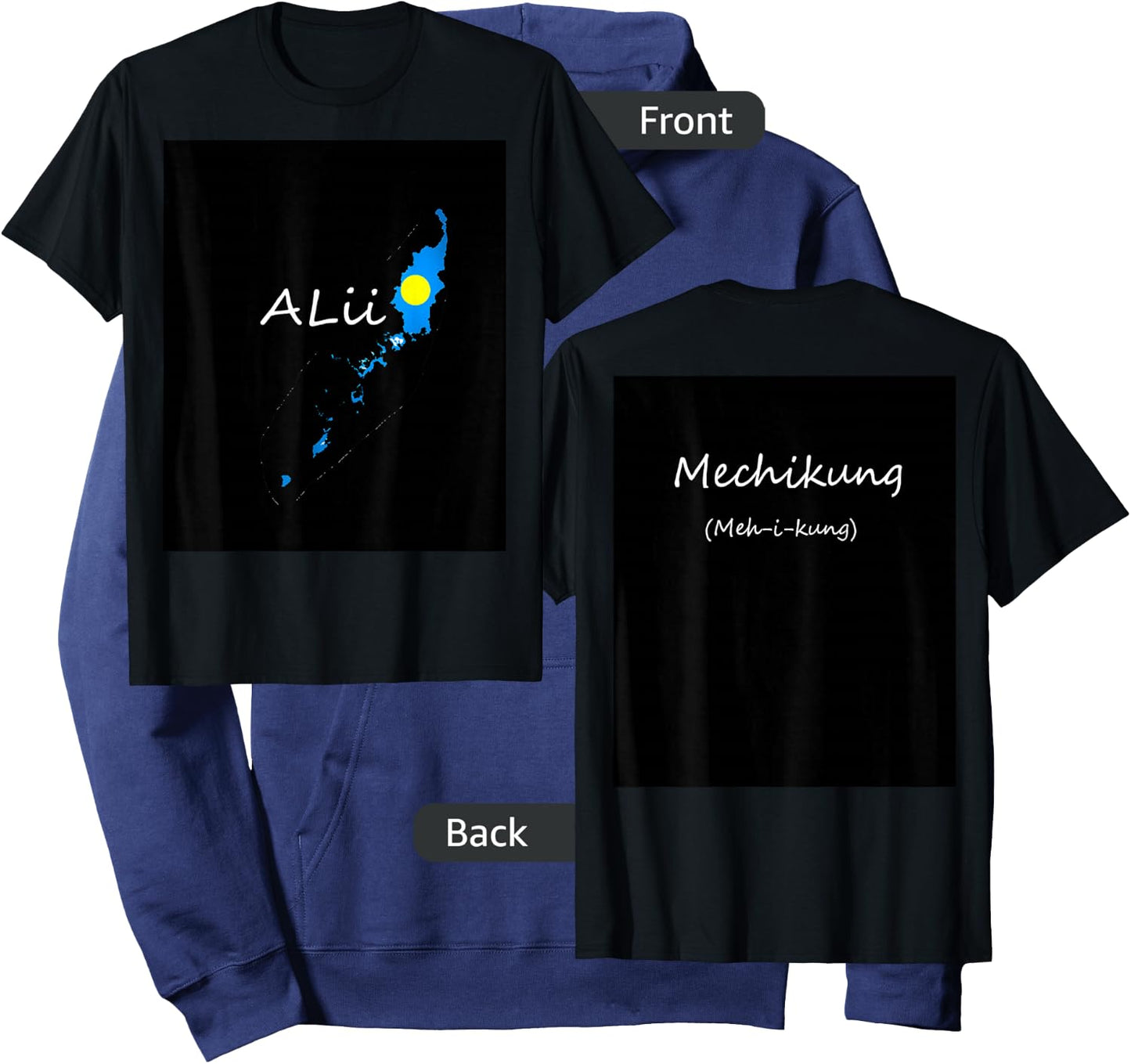 Language of Palau Hoodie - Hoodie | Navy