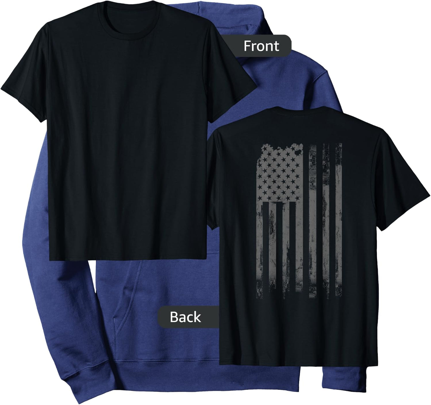 Vintage Patriotic Distressed America USA Flag Hoodie - Hoodie | Navy