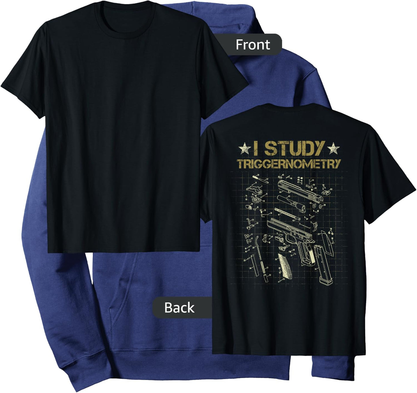 I Study Triggernometry On Back Gun Funny Gift Hoodie - Hoodie | Navy