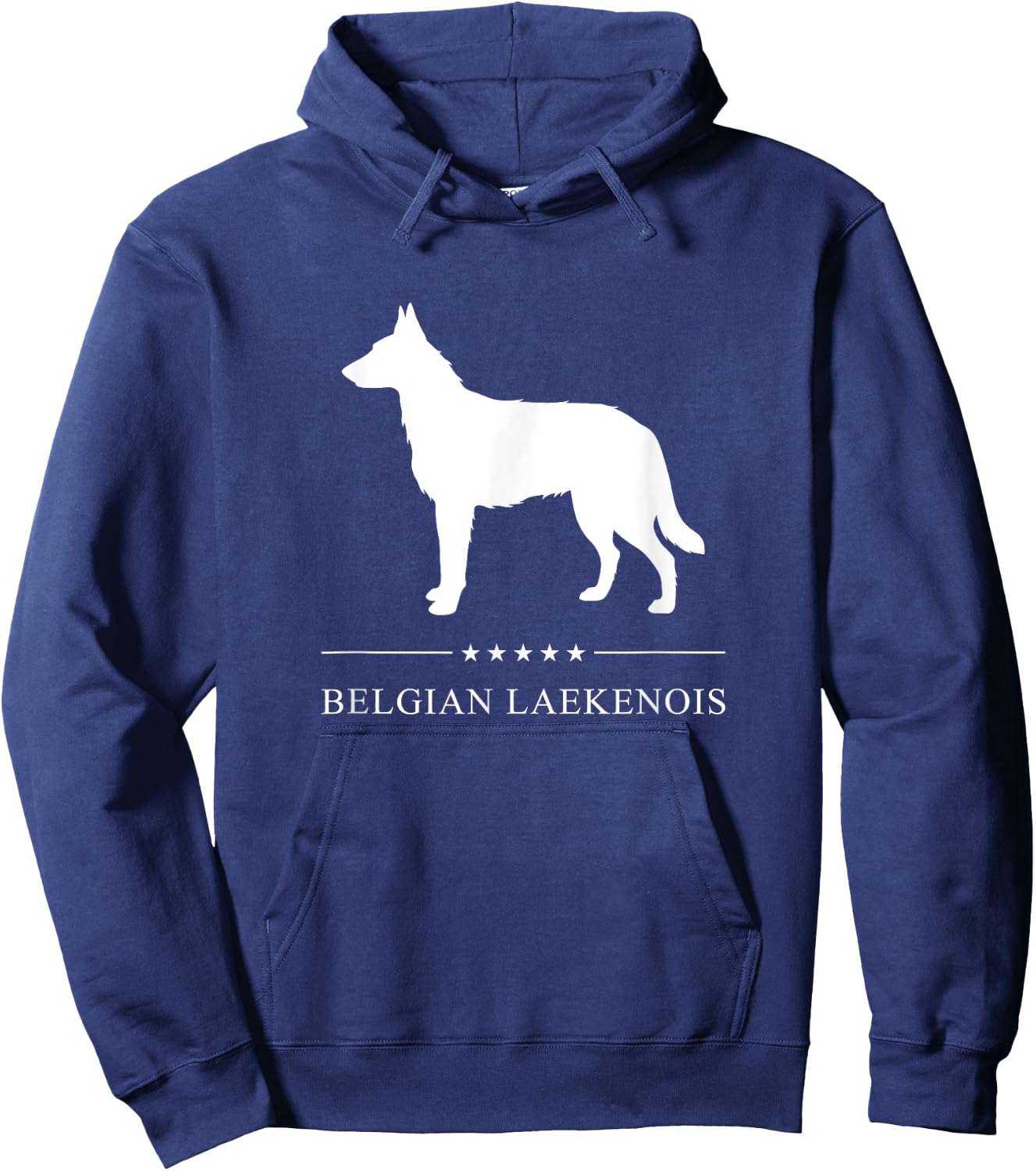 Belgian Laekenois Dog White Silhouette Hoodie - Hoodie | Navy