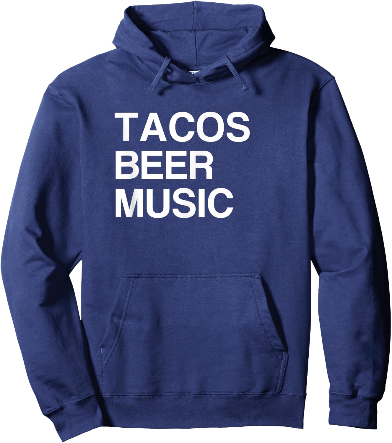 Tacos Beer Music Hoodie - Hoodie | Navy