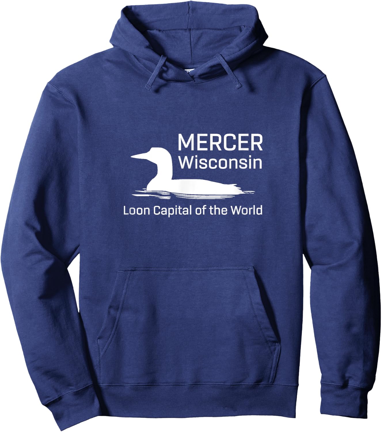 Loon Capital of the World | Mercer Wisconsin Hoodie - Hoodie | Navy