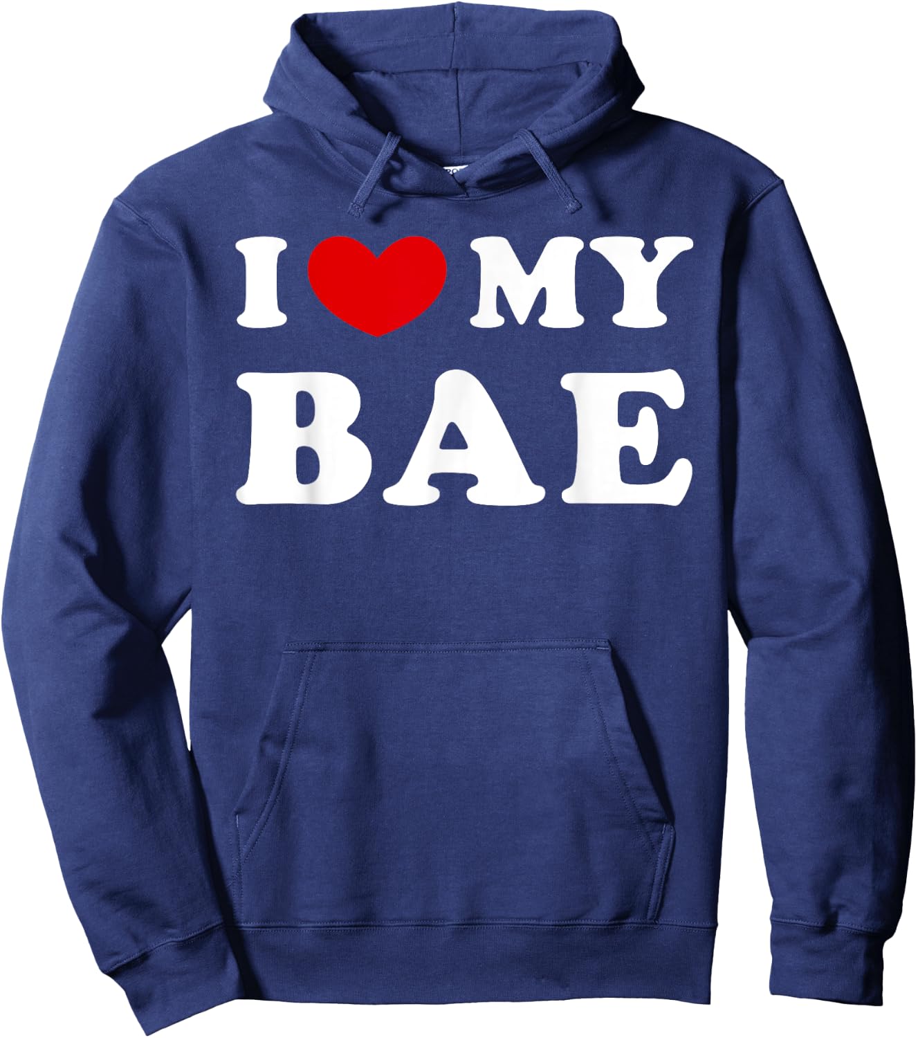 I Love My Bae, I Heart My Bae Hoodie - Hoodie | Navy