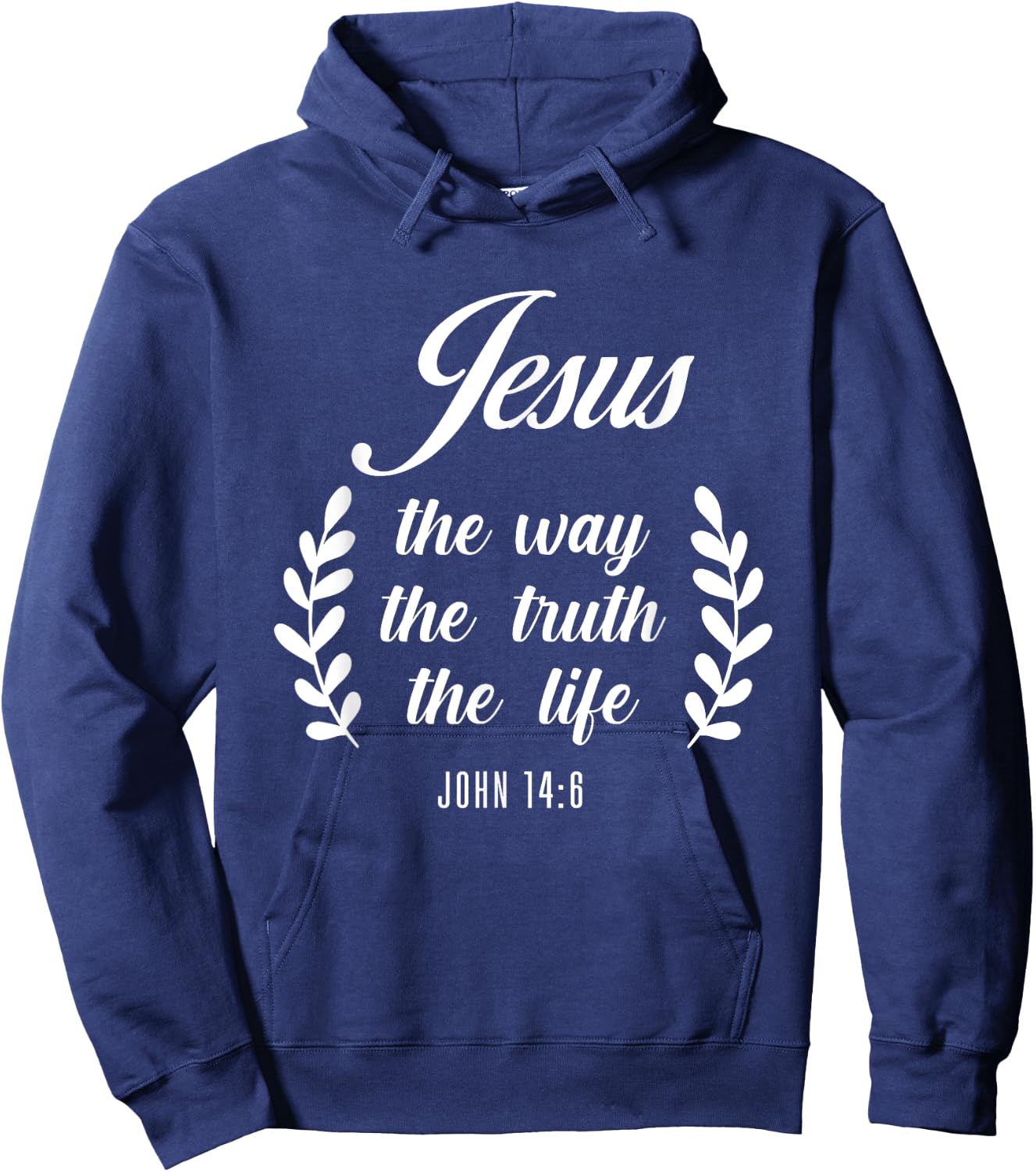 Christian Bible Verse Jesus The Way John 14:6 Hoodie - Hoodie | Navy