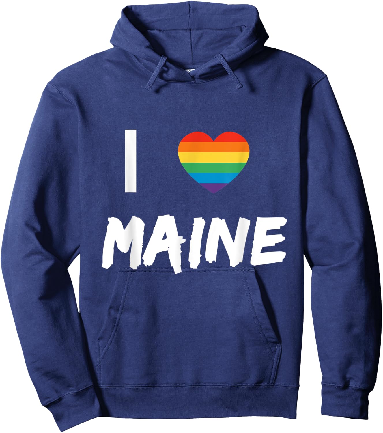 I Love Maine Gay Pride LBGT Hoodie - Hoodie | Navy