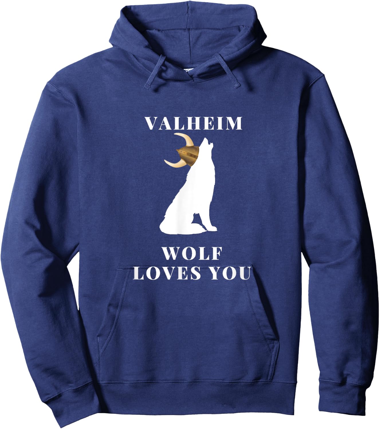 Valheim Wolf Loves You exclusieve game apparel Hoodie - Hoodie | Navy