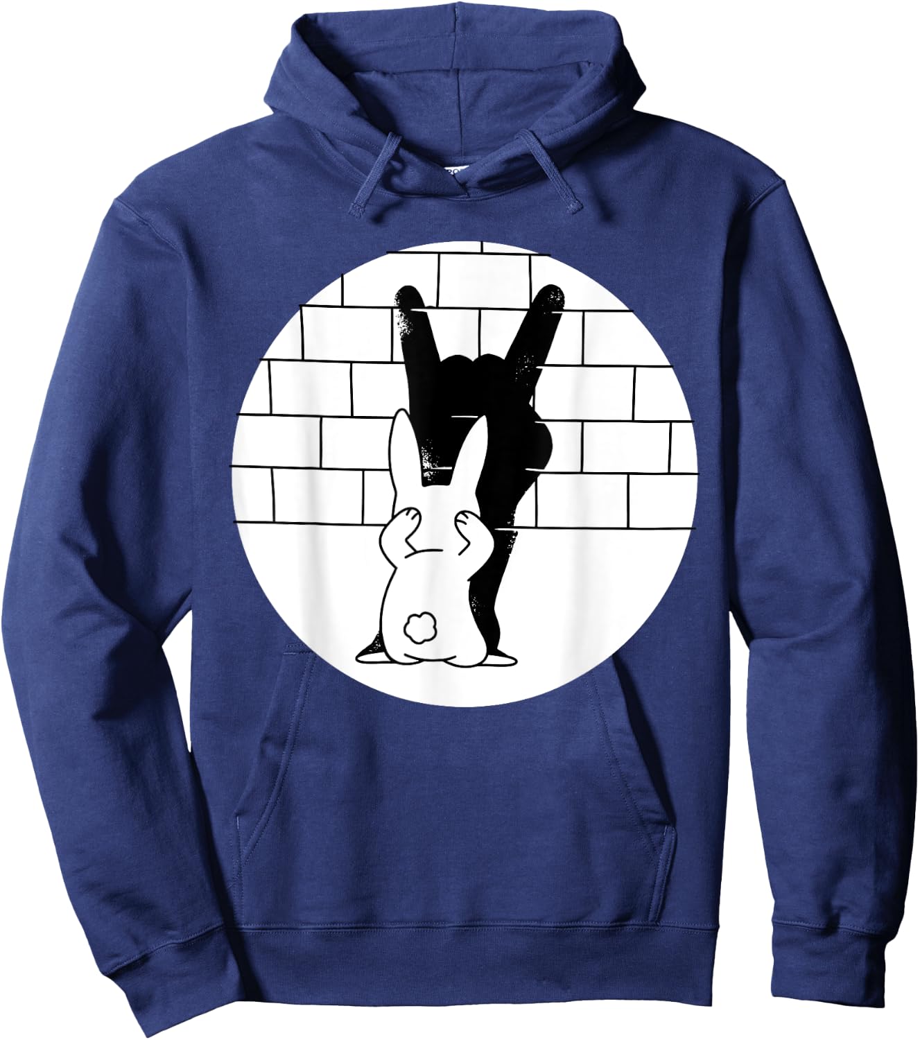 Funny Rabbit Bunny Animal Shadow Puppet Hoodie - Hoodie | Navy