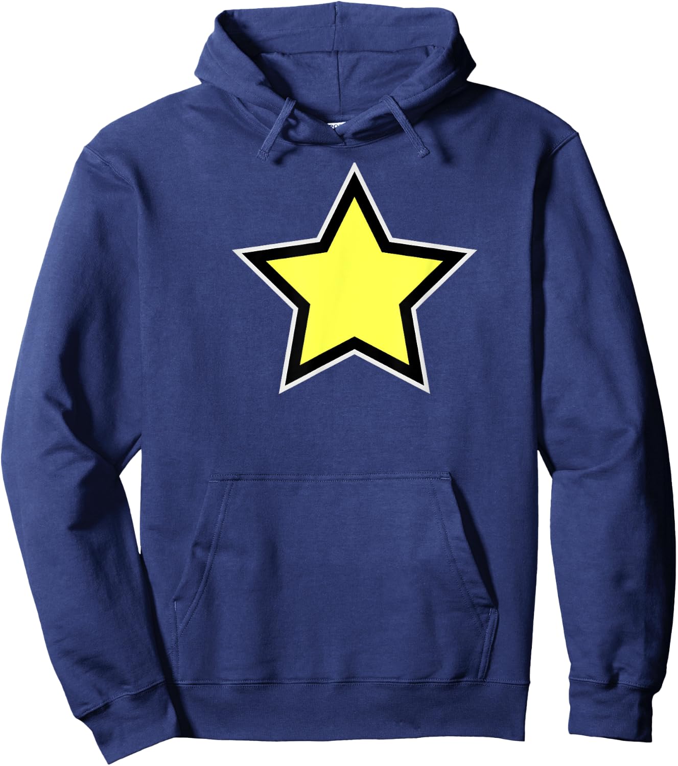 Star Yellow Black White Hoodie - Hoodie | Navy