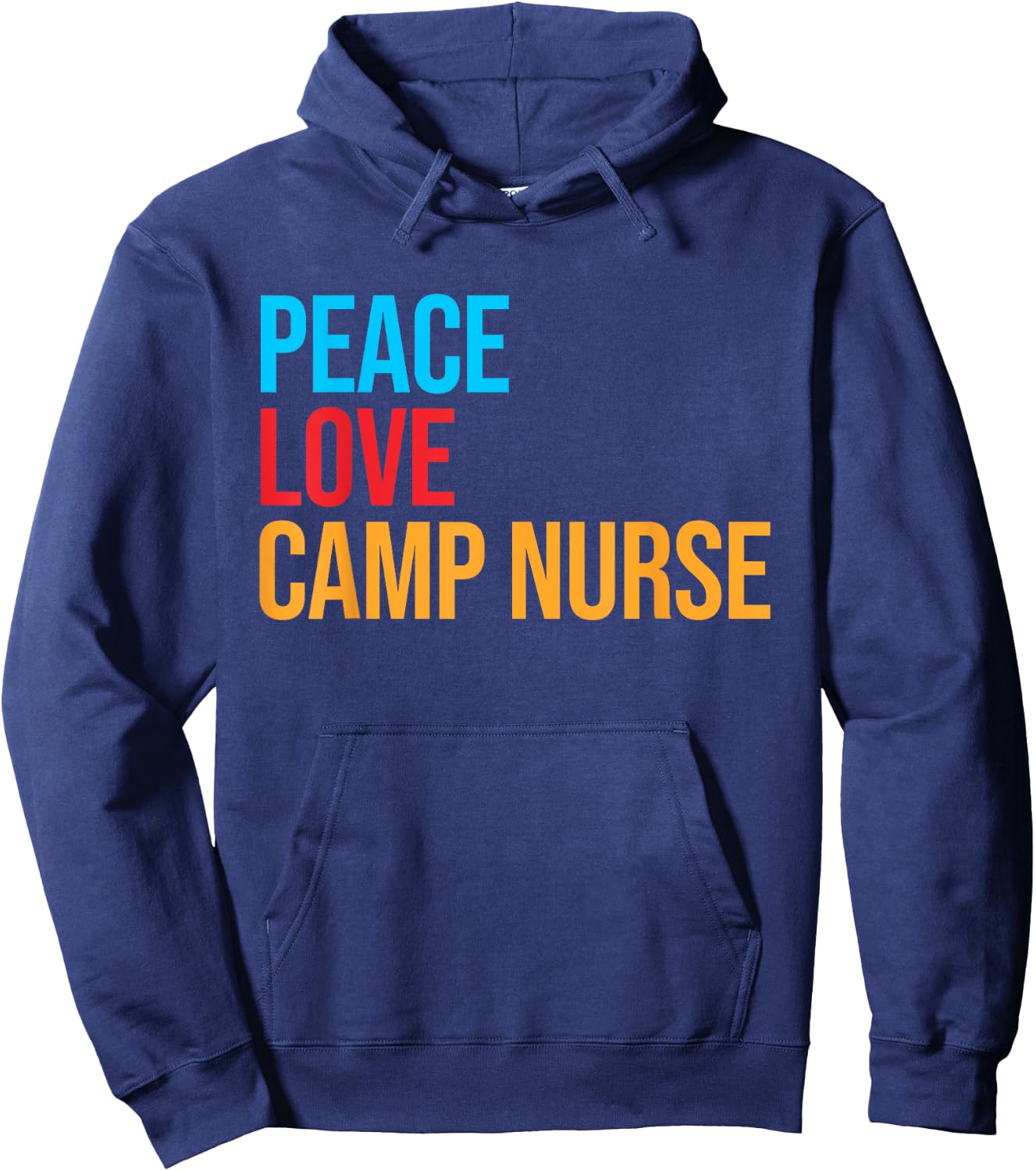 Peace Love Camp Nurse Hoodie - Hoodie | Navy