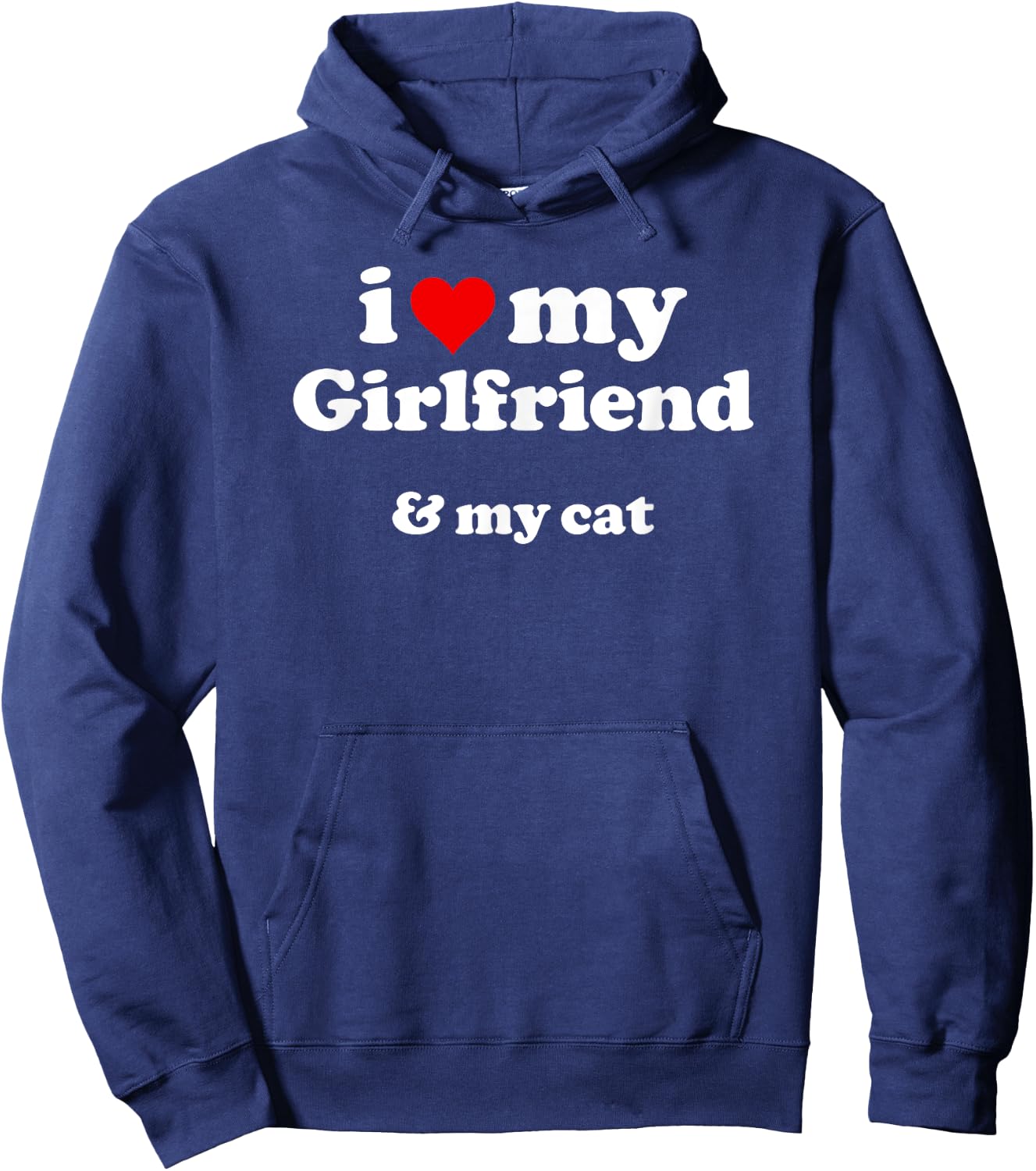 I Heart My Girlfriend & My Cat Hoodie - Hoodie | Navy