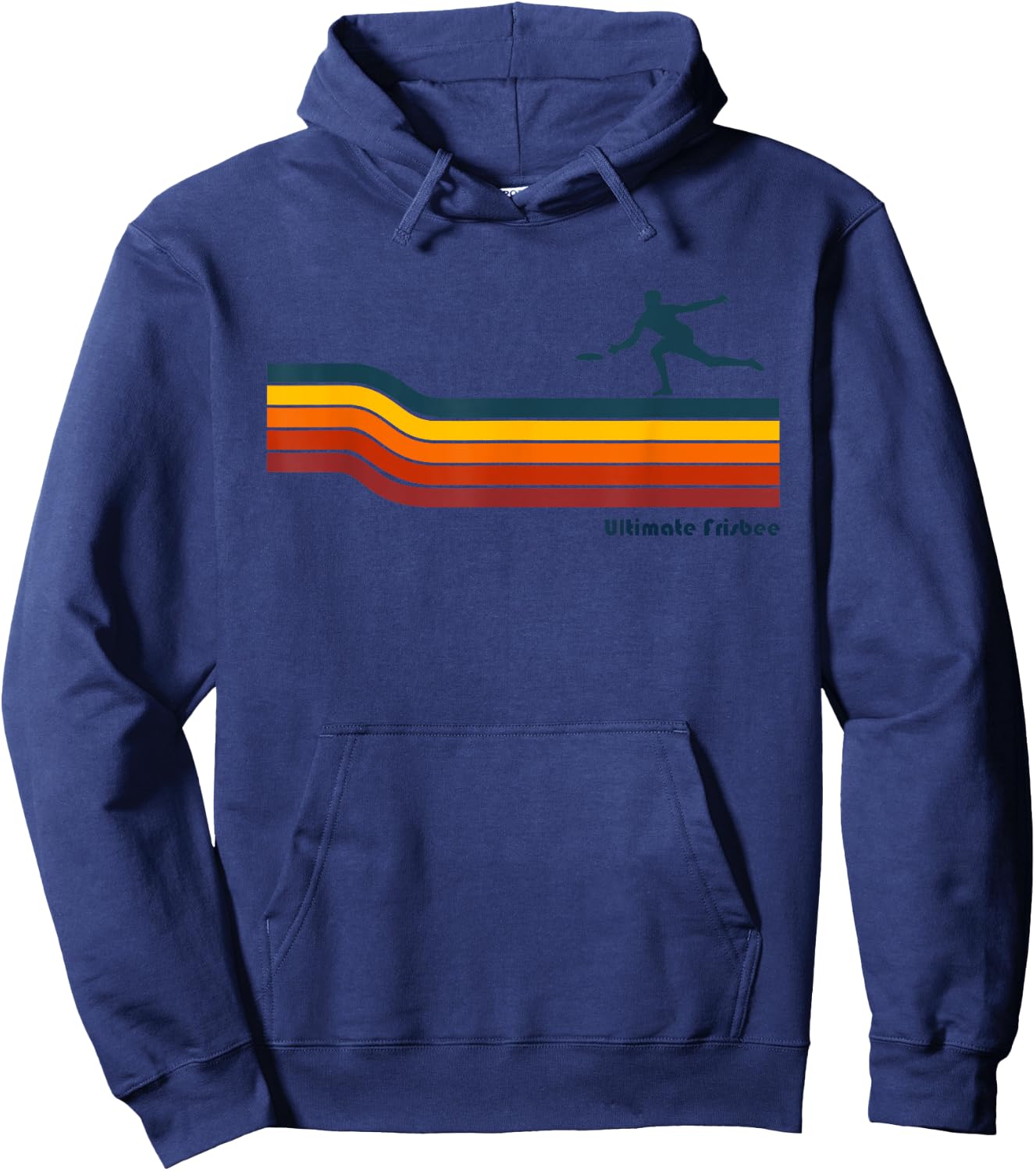 Ultimate Frisbee Retro Color Lines Hoodie - Hoodie | Navy