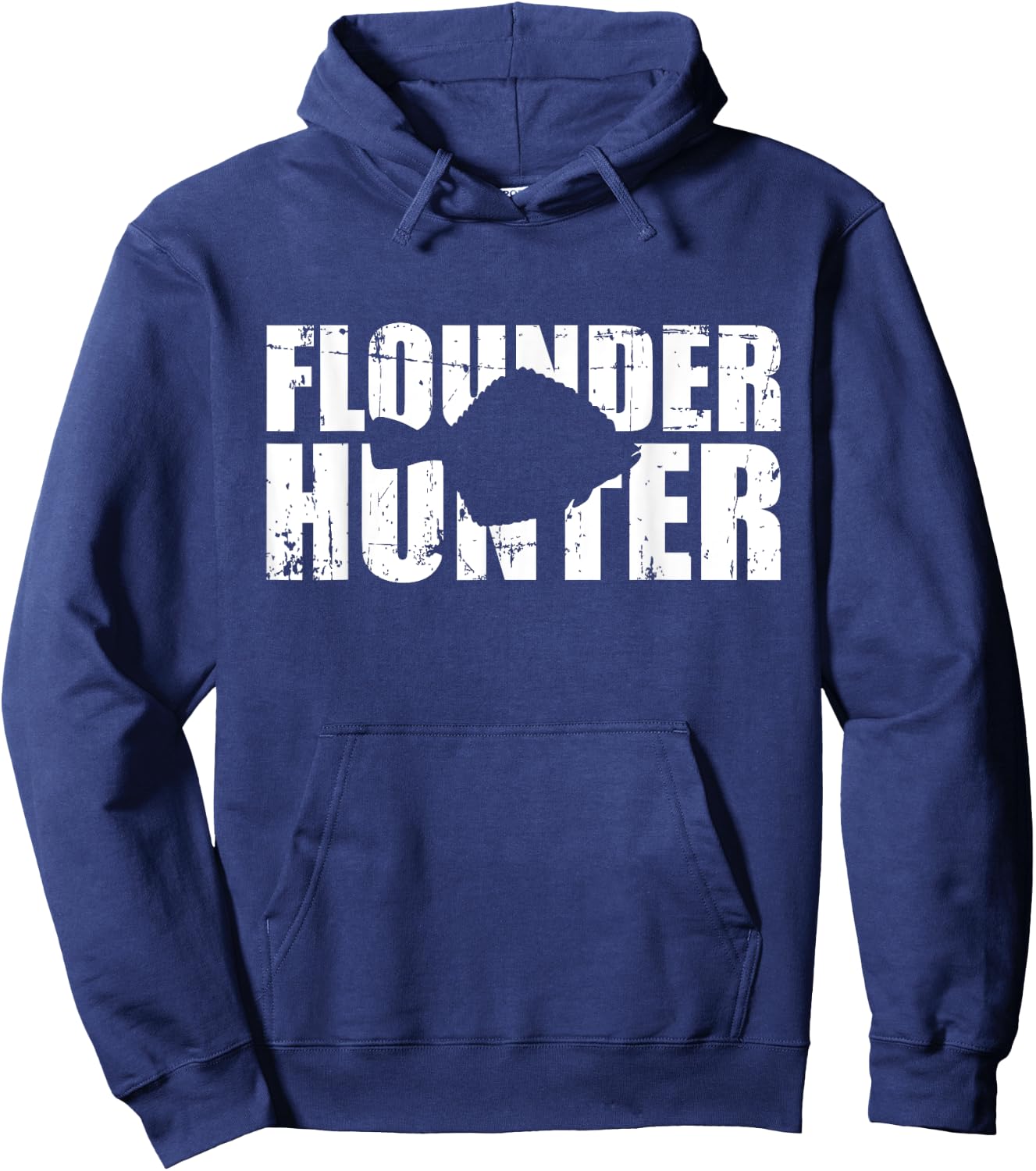 Flounder Hunter Fishing Hoodie - Hoodie | Navy
