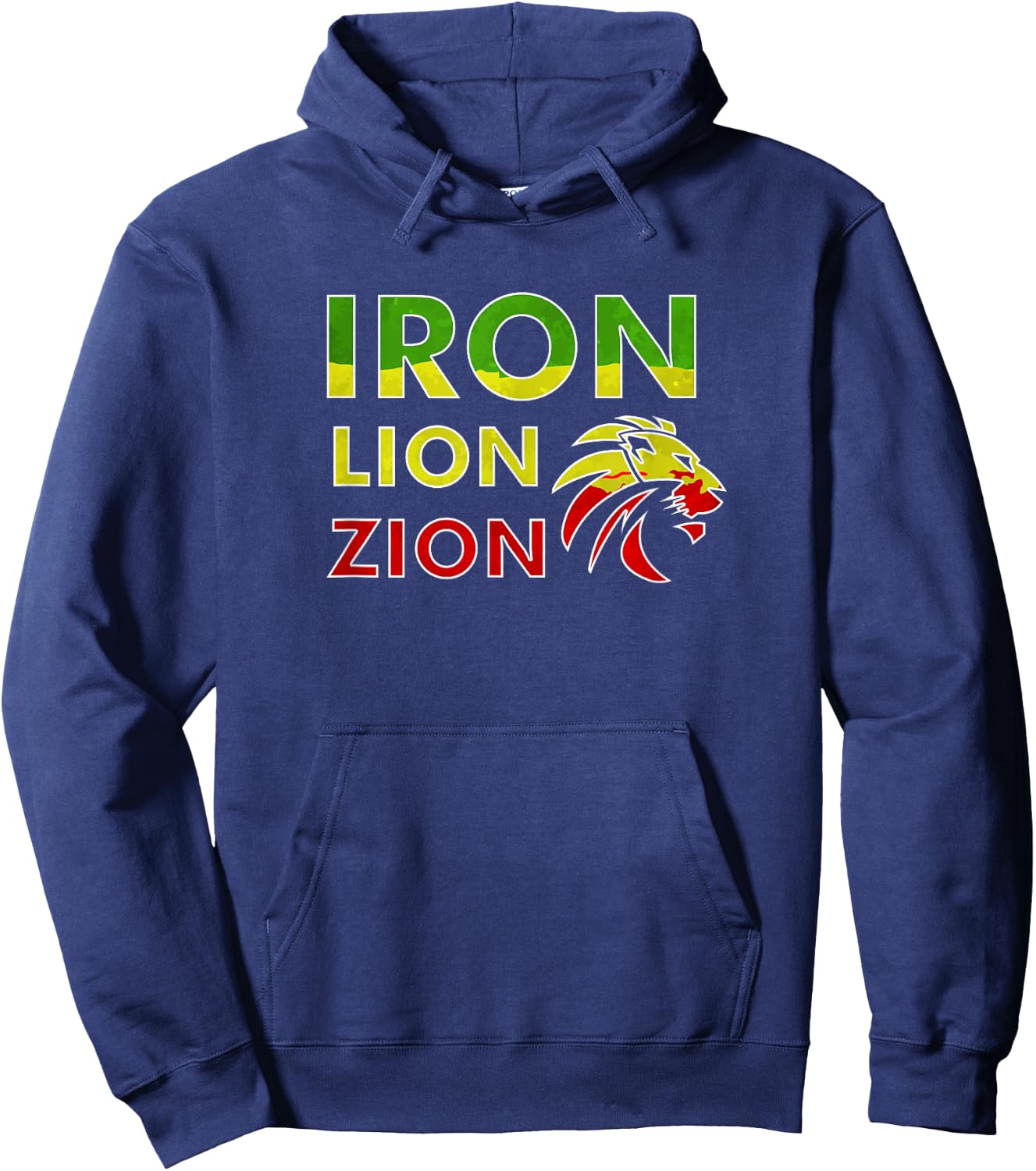 Iron, Lion, Zion, Jamaica, Rasta Hoodie - Hoodie | Navy