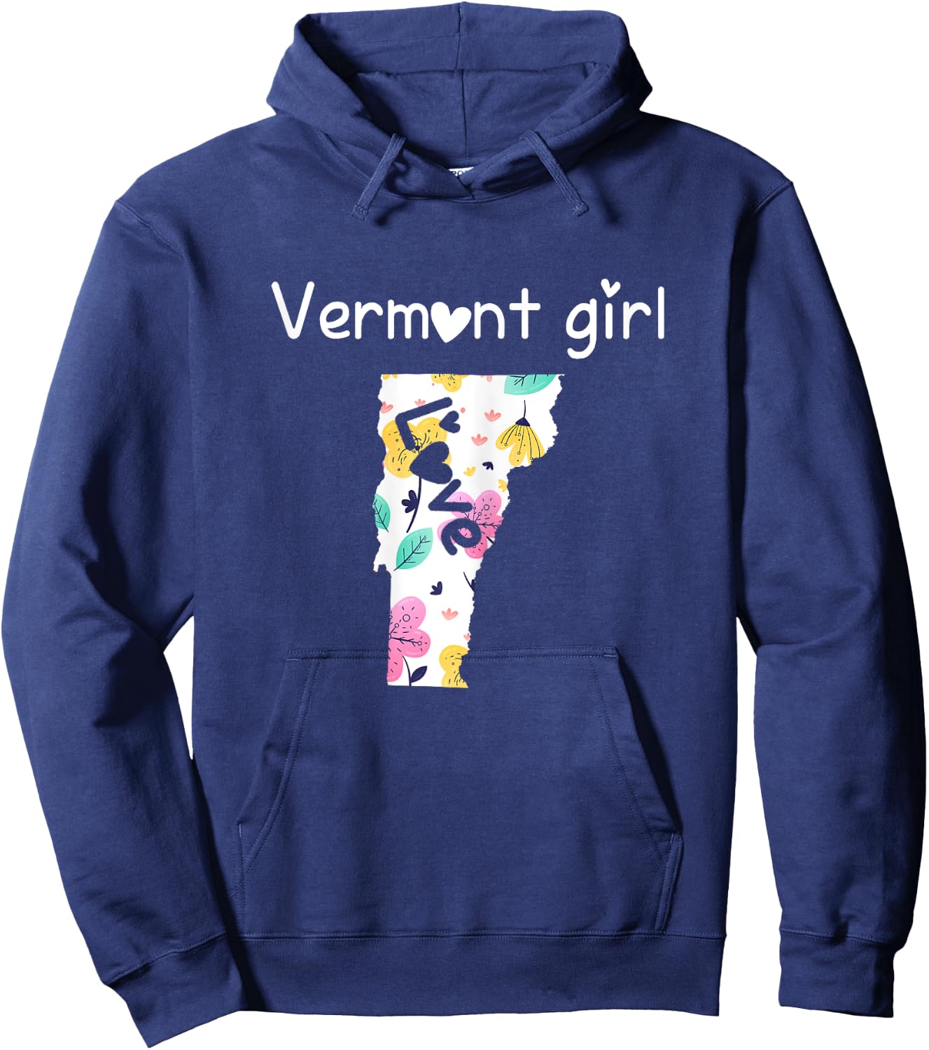 Vermont Girl Shirt I Love Vermont Home Gift Hoodie - Hoodie | Navy