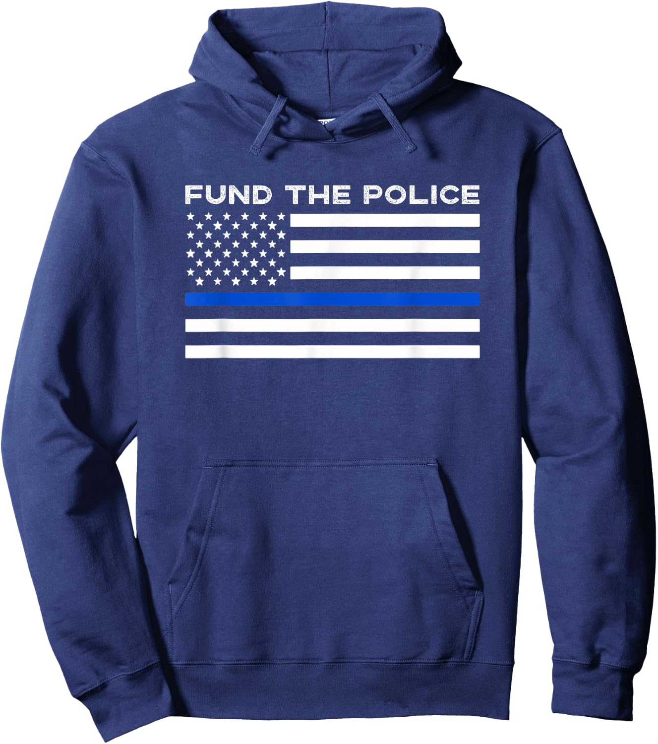 Fund The Police - Thin Blue Line Flag Hoodie - Hoodie | Navy