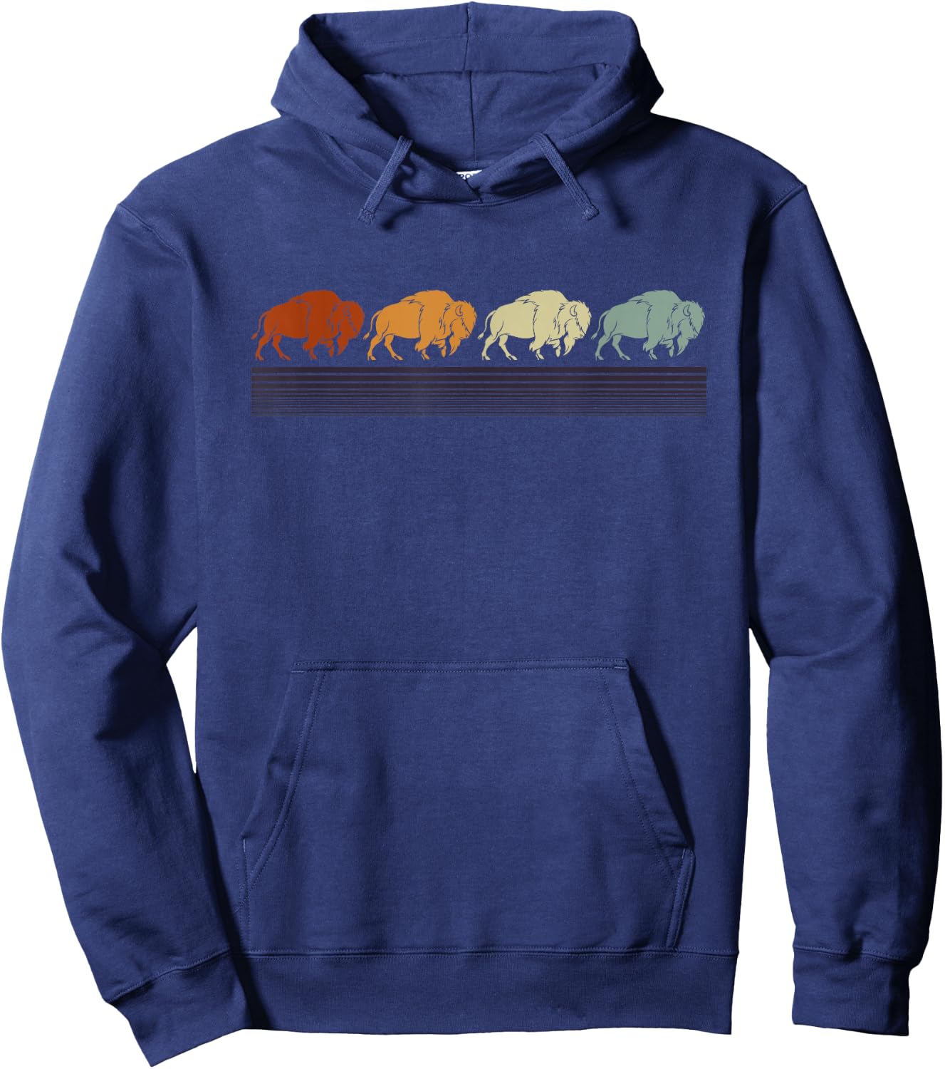 Retro Buffalo Hoodie - Hoodie | Navy