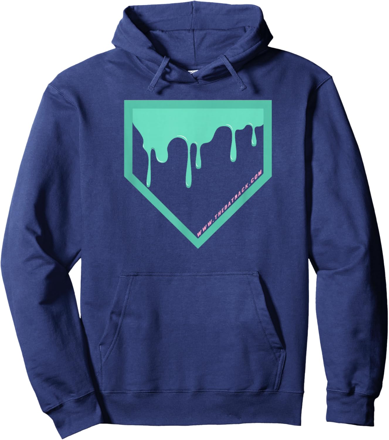 Baseball Home Plate Drip 2 Mint Hoodie - Hoodie | Navy
