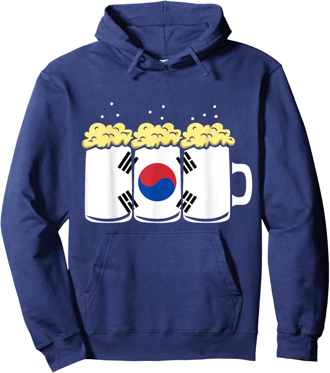 South Korea Flag Design for Beer Drinker Men Hoodie - Hoodie | Navy
