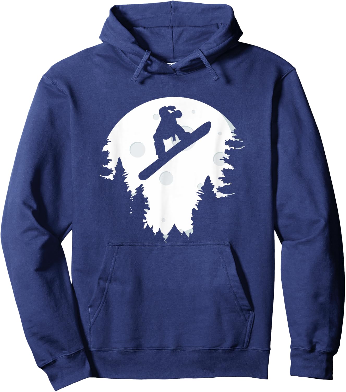 Funny Snowboard In Moon Boys Snowboarder Hoodie - Hoodie | Navy