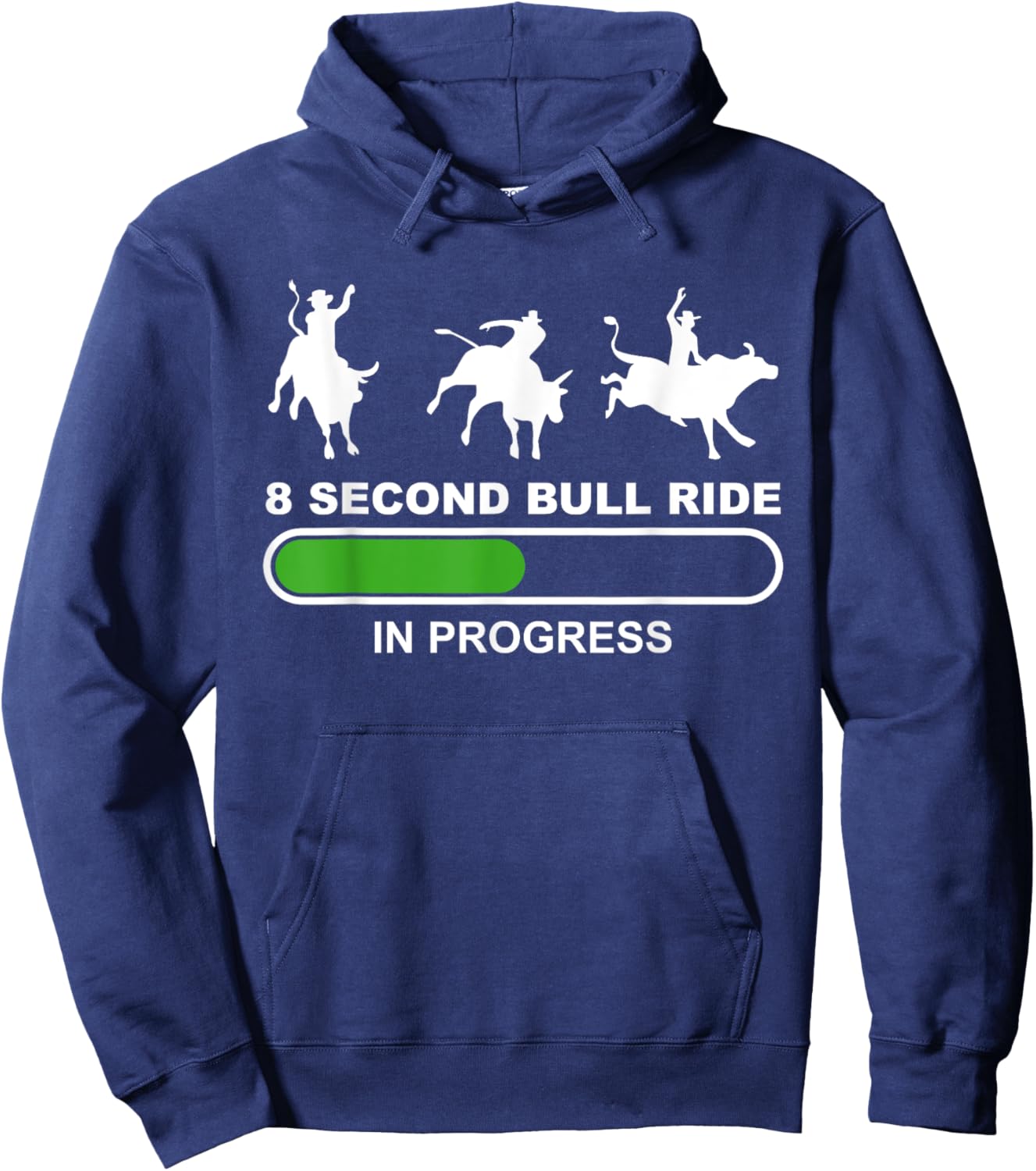 8 Seconds Bull Riding Rodeo Bull Rider Hoodie - Hoodie | Navy