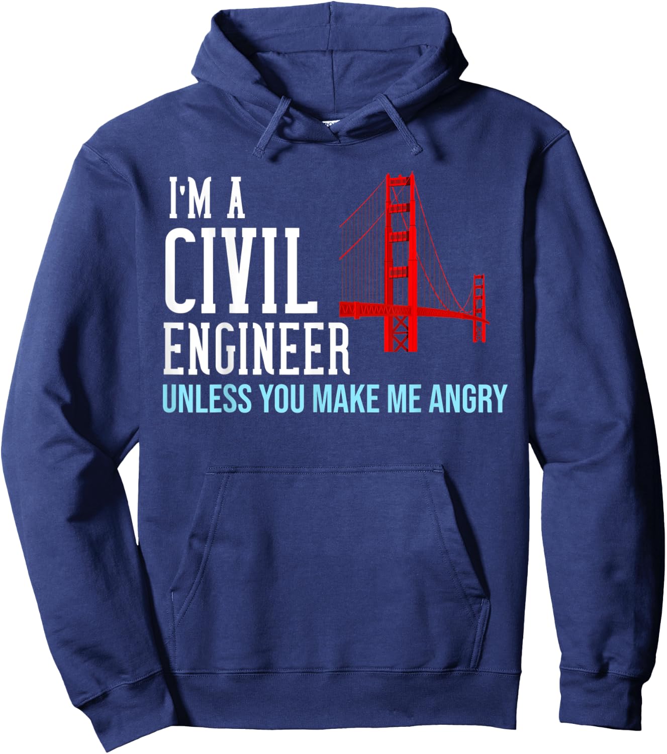 Civil Engineer Gift Funny Bridge Engineering Hoodie - Hoodie | Navy