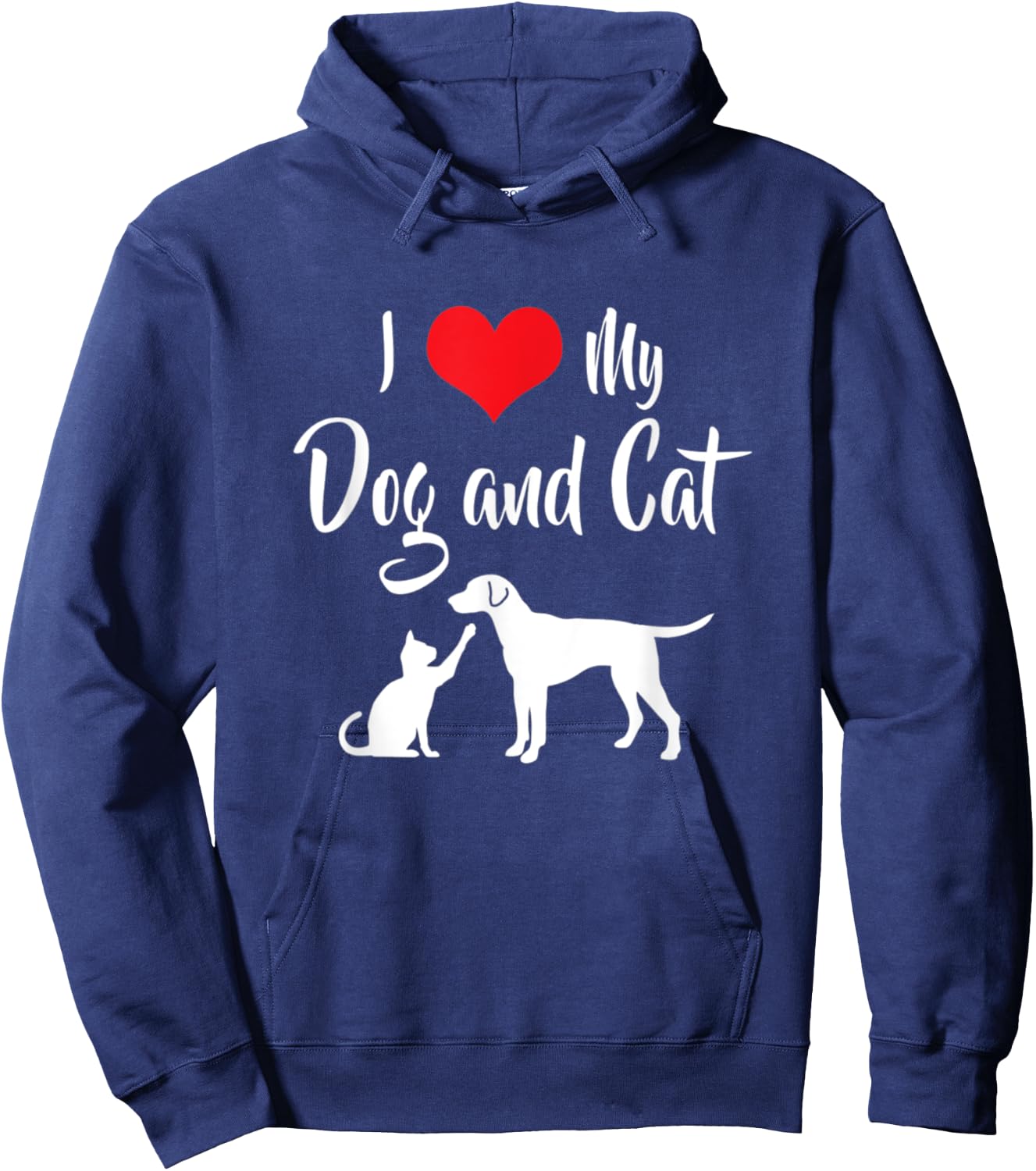 I Love My Dog And Cat Hoodie - Hoodie | Navy