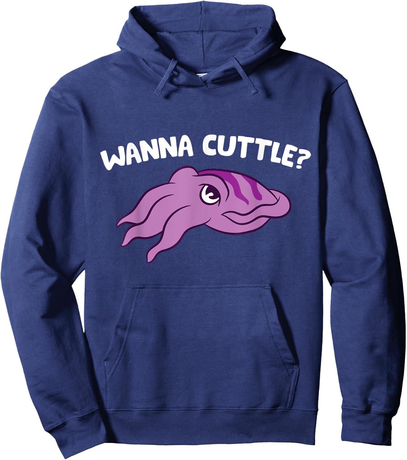 Wanna Cuttle Funy Cuttlefish Hoodie - Hoodie | Navy