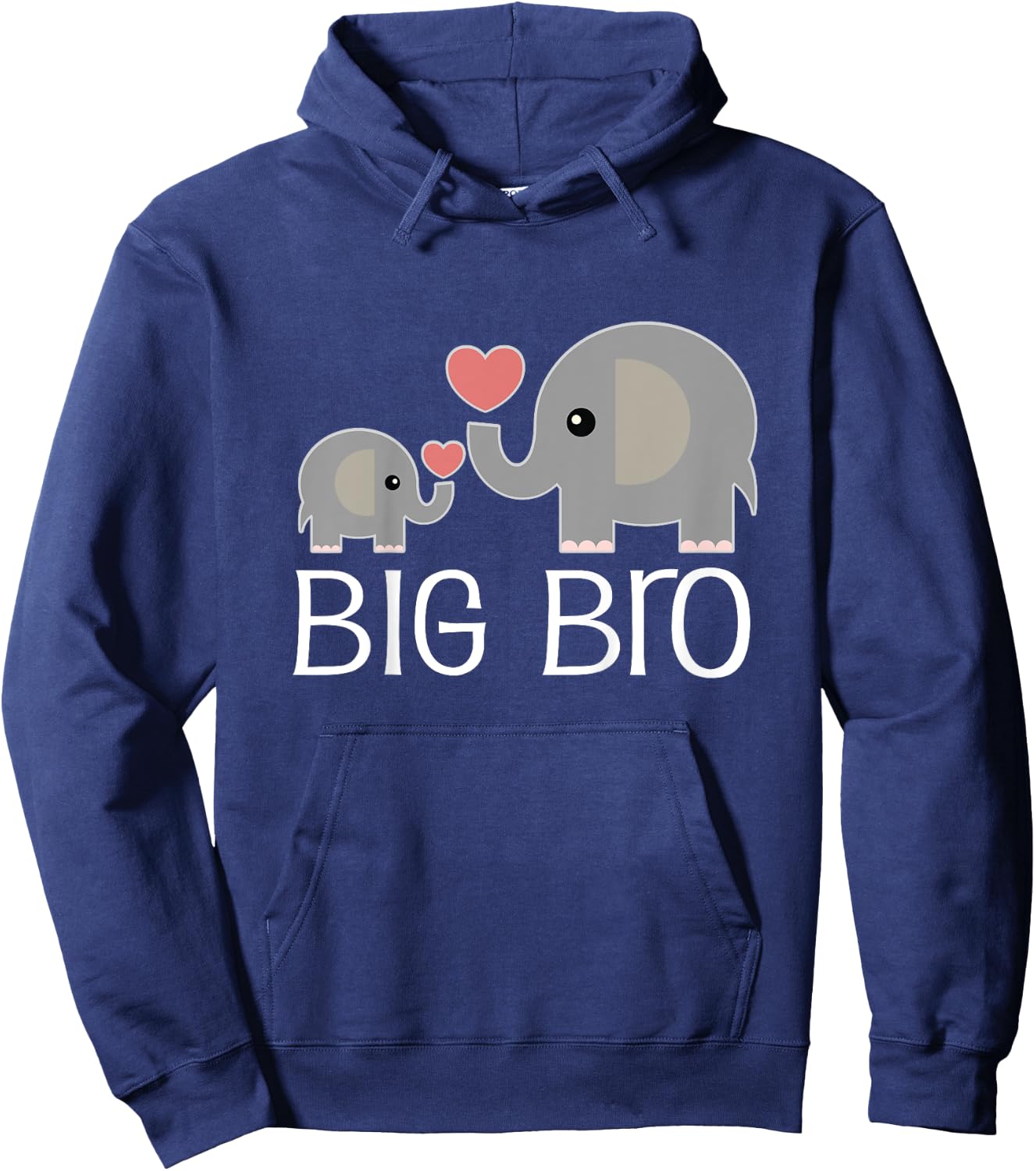 Kids Brother Cute Big Bro Announcement Elephant Hoodie - Hoodie | Navy