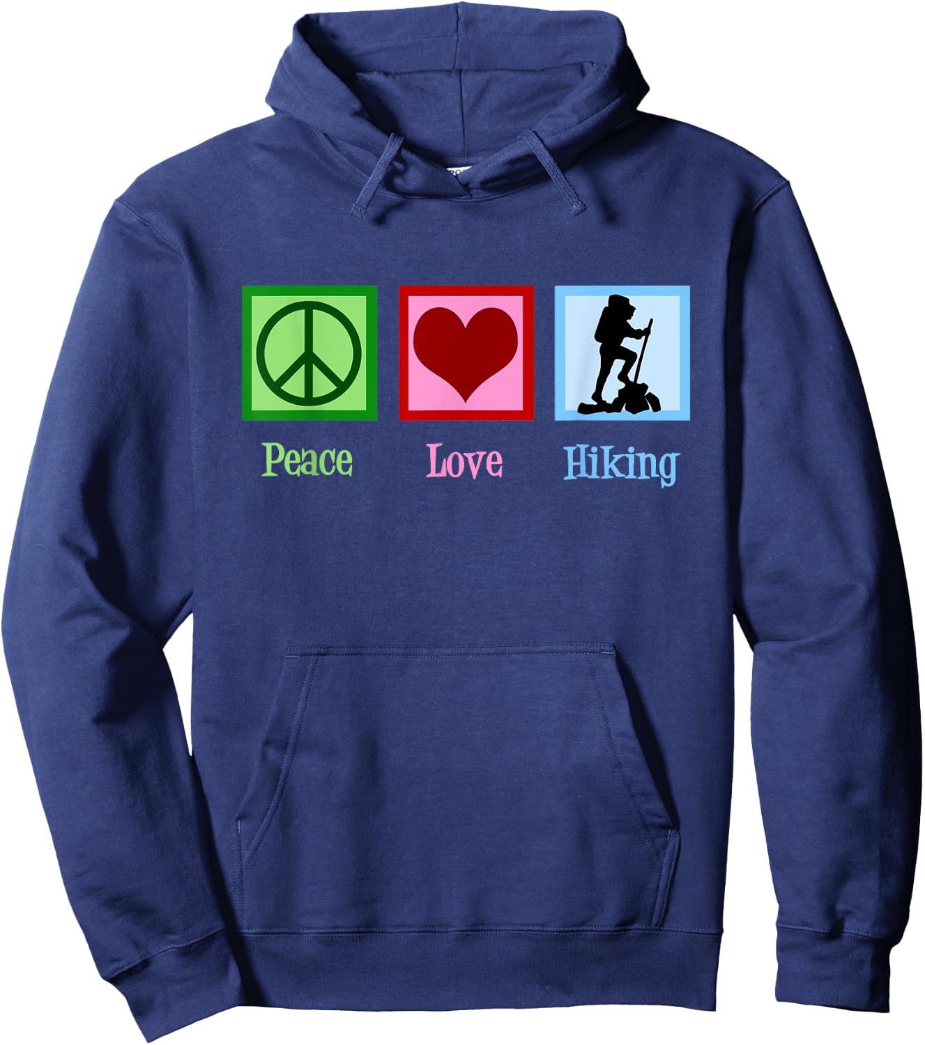 Peace Love Hiking Cute Hiker Hoodie - Hoodie | Navy