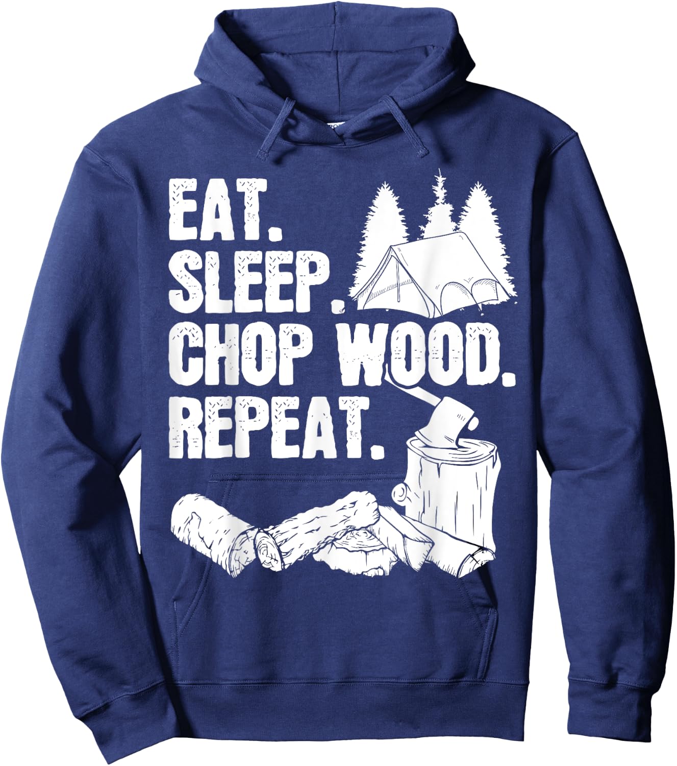 Woodworking Lumberjack Gift a Chopping Wood Hoodie - Hoodie | Navy