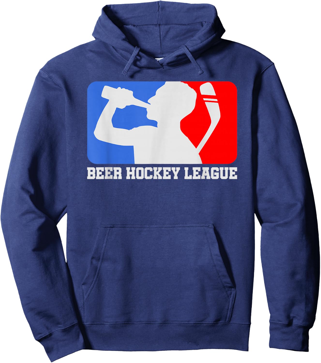 Cool Beer Hockey League Ice-Hockey Gift Hoodie - Hoodie | Navy
