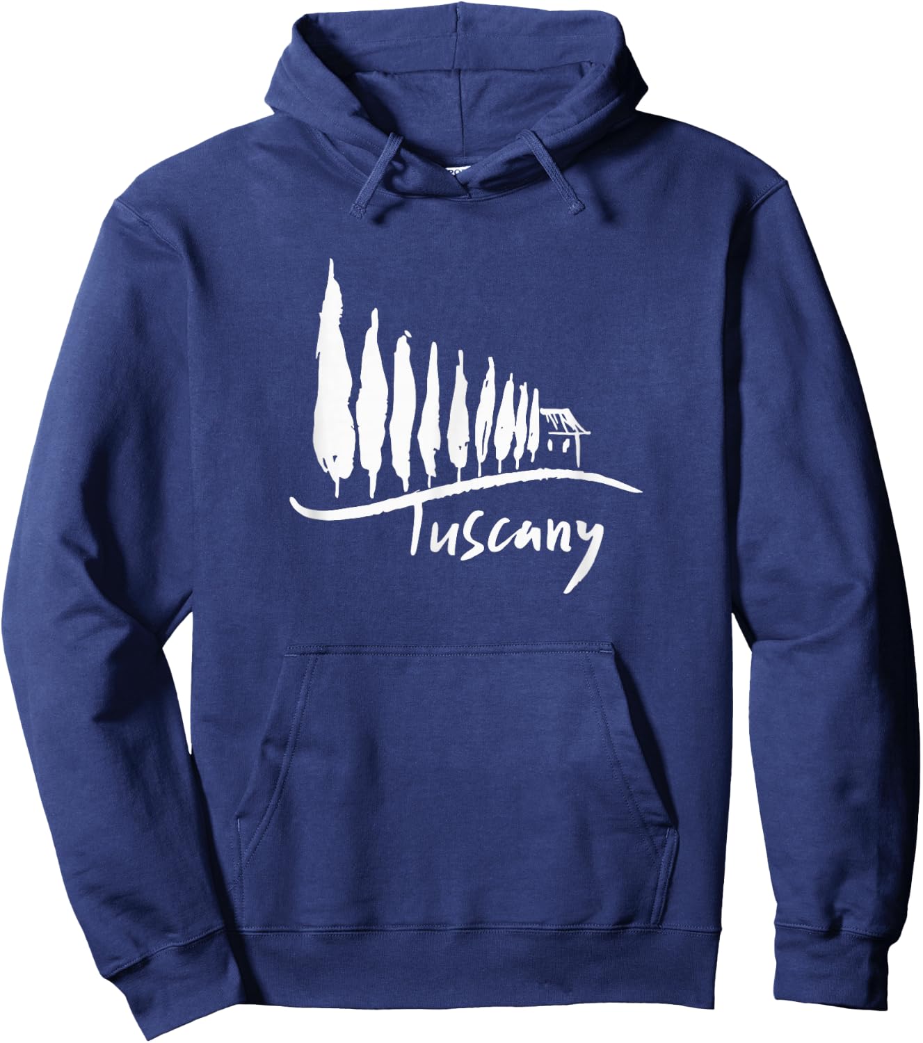 Tuscany Cypress Trees Hoodie - Hoodie | Navy