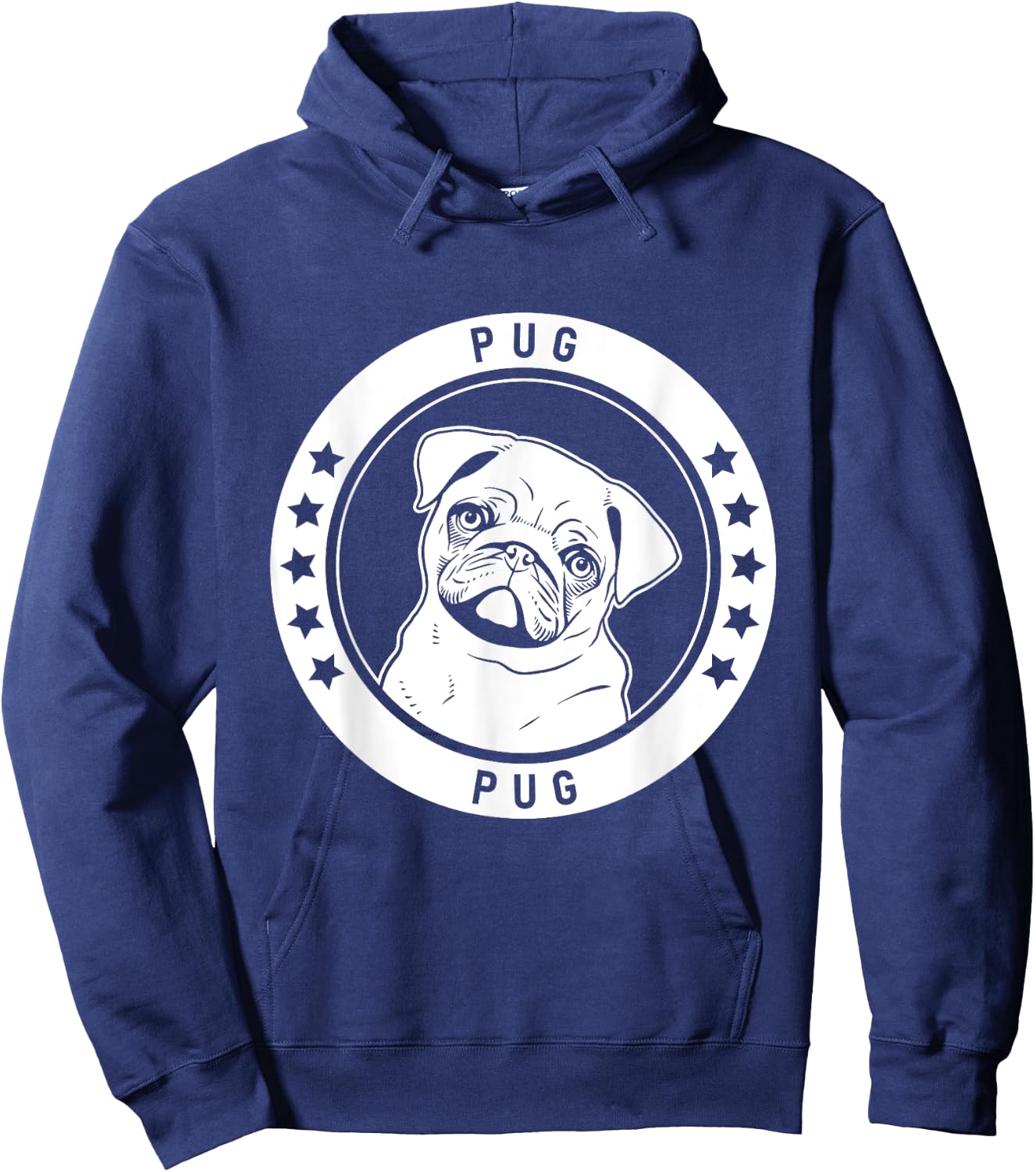 Pug Dog Portrait Hoodie - Hoodie | Navy