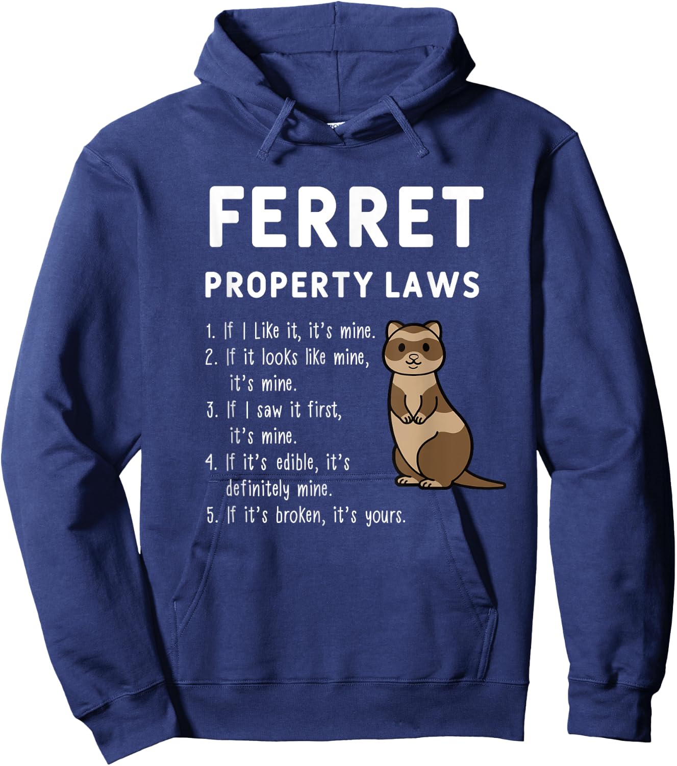 Ferret Property Laws Five Statements By Ferrets Hoodie - Hoodie | Navy