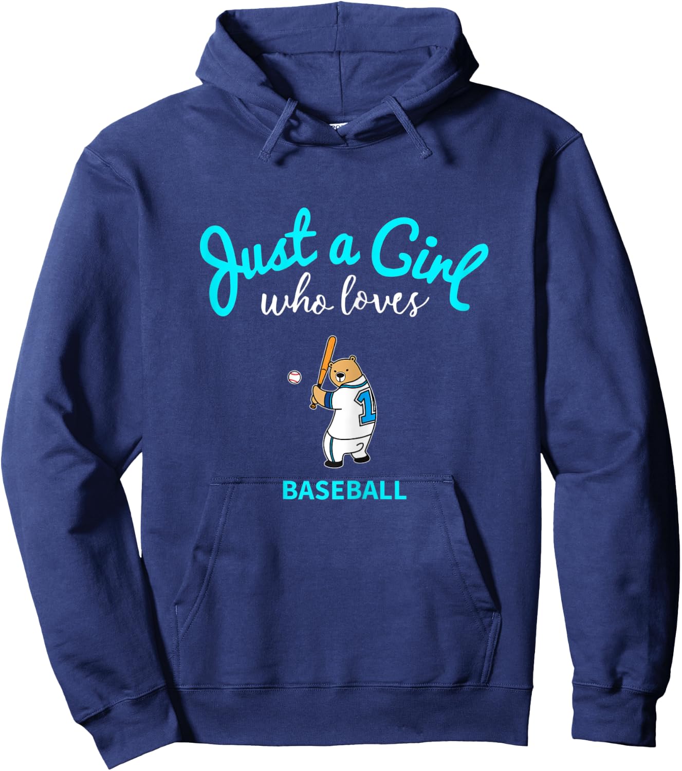 Baseball Shirt for Girls | Kids Baseball Hoodie - Hoodie | Navy