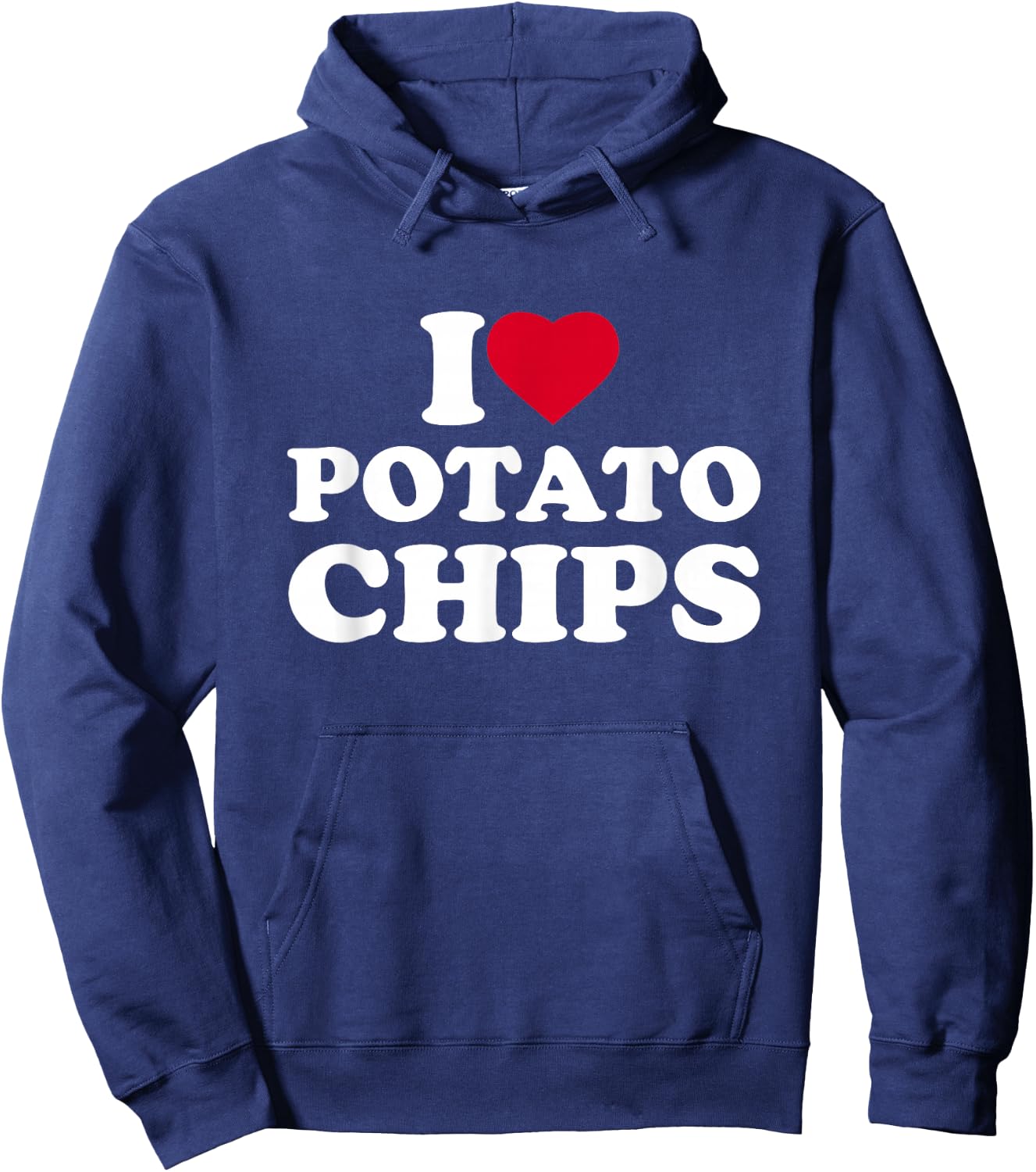 I Love Heart Potato Chips Lover Snack Food Hoodie - Hoodie | Navy