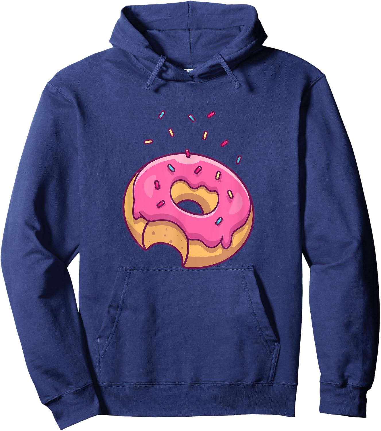 Big Pink Sprinkle Donut Doughnut Lovers Hoodie - Hoodie | Navy