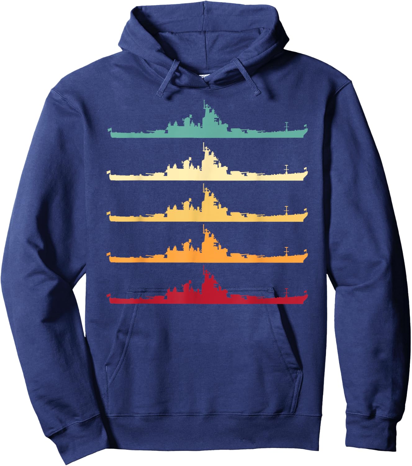 Vintage USS Wisconsin BB-64 Battleship Hoodie - Hoodie | Navy