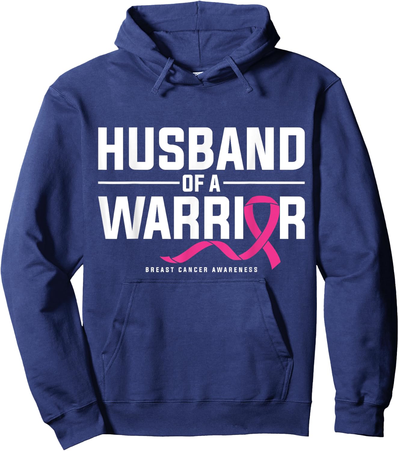 Husband Of A Warrior Breast Cancer Awareness Hoodie - Hoodie | Navy