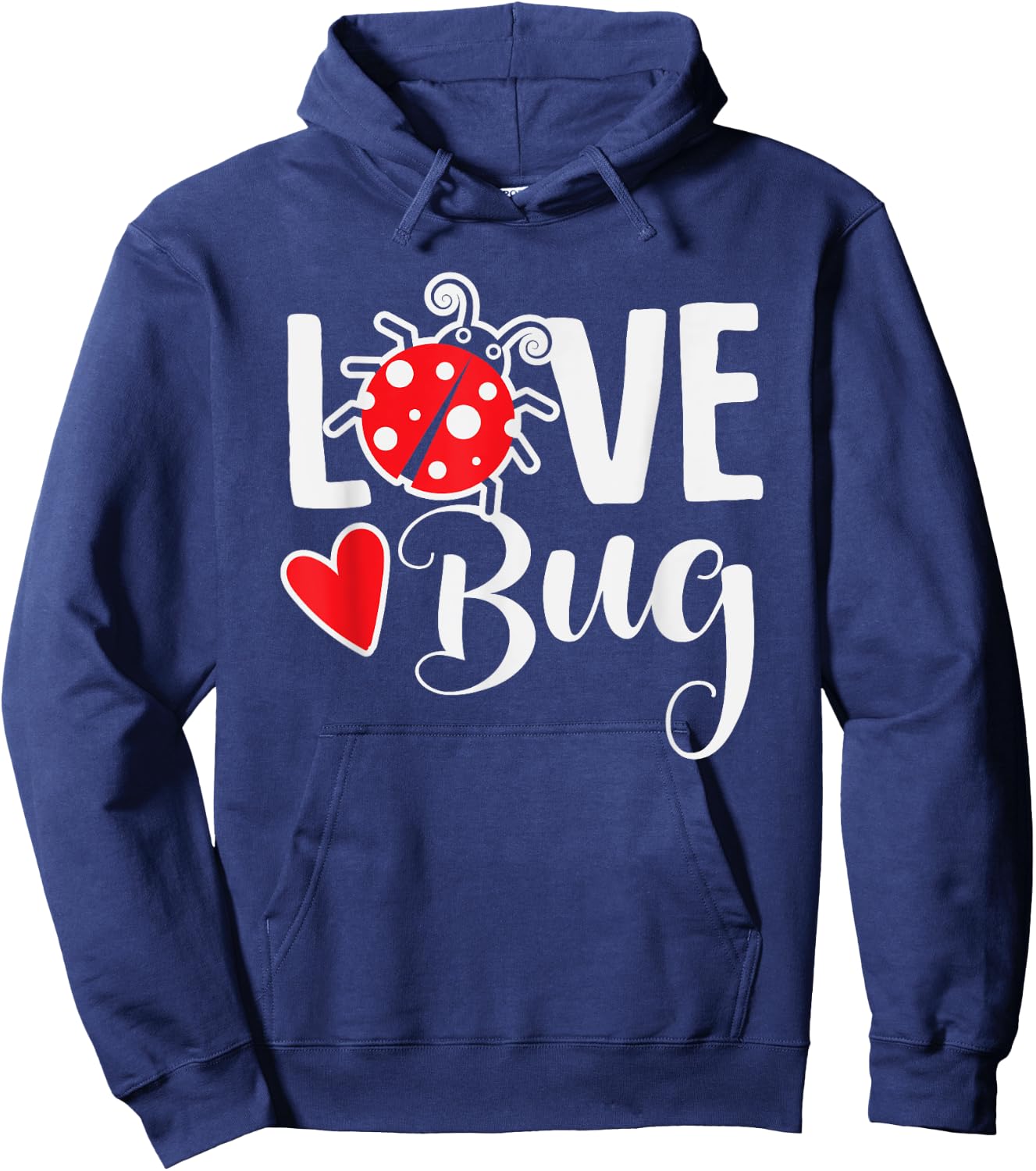 Love Bug Cute Valentine's Day Party Ladybug Hoodie - Hoodie | Navy