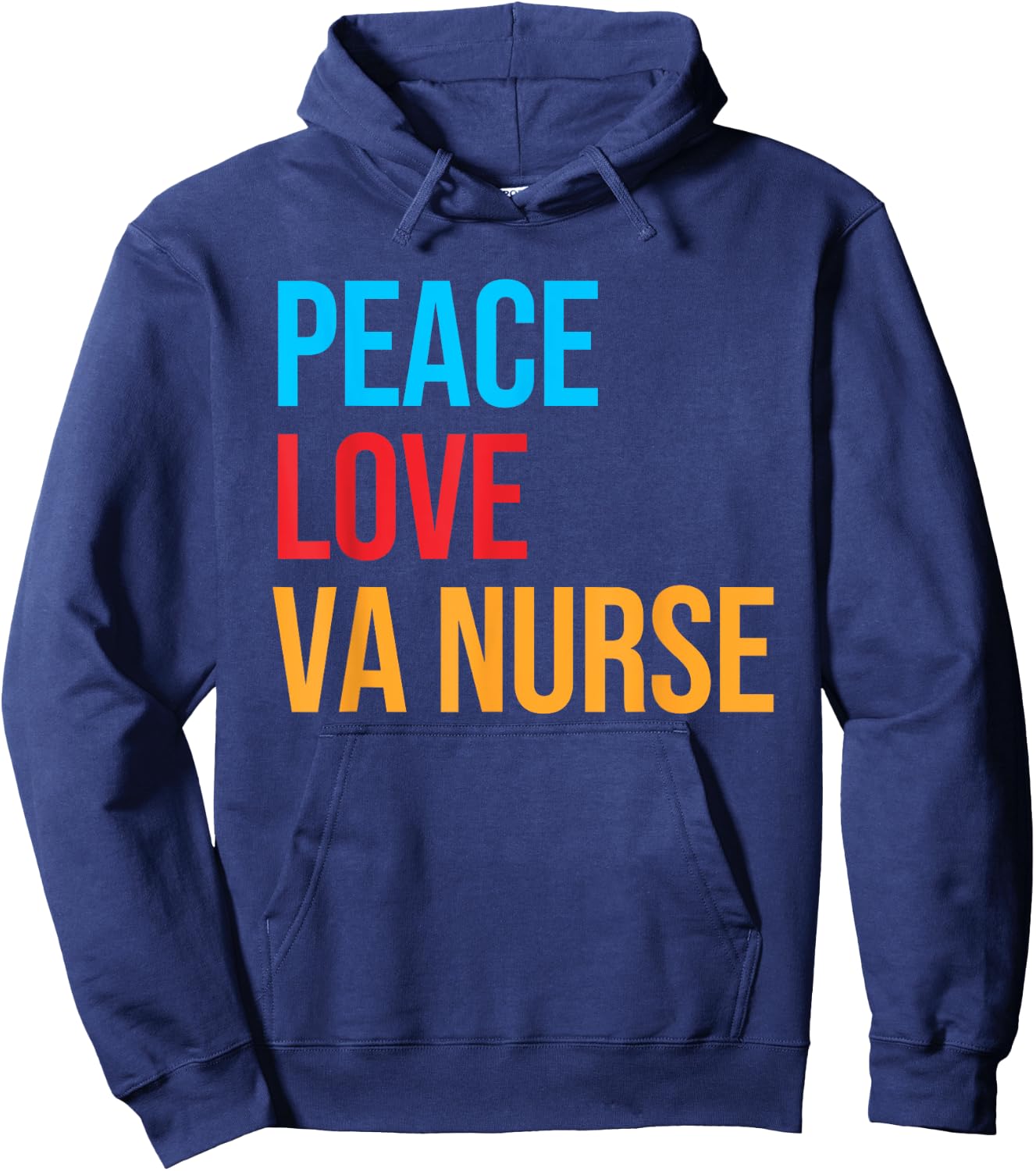 Peace Love VA Nurse Shirt Hoodie - Hoodie | Navy