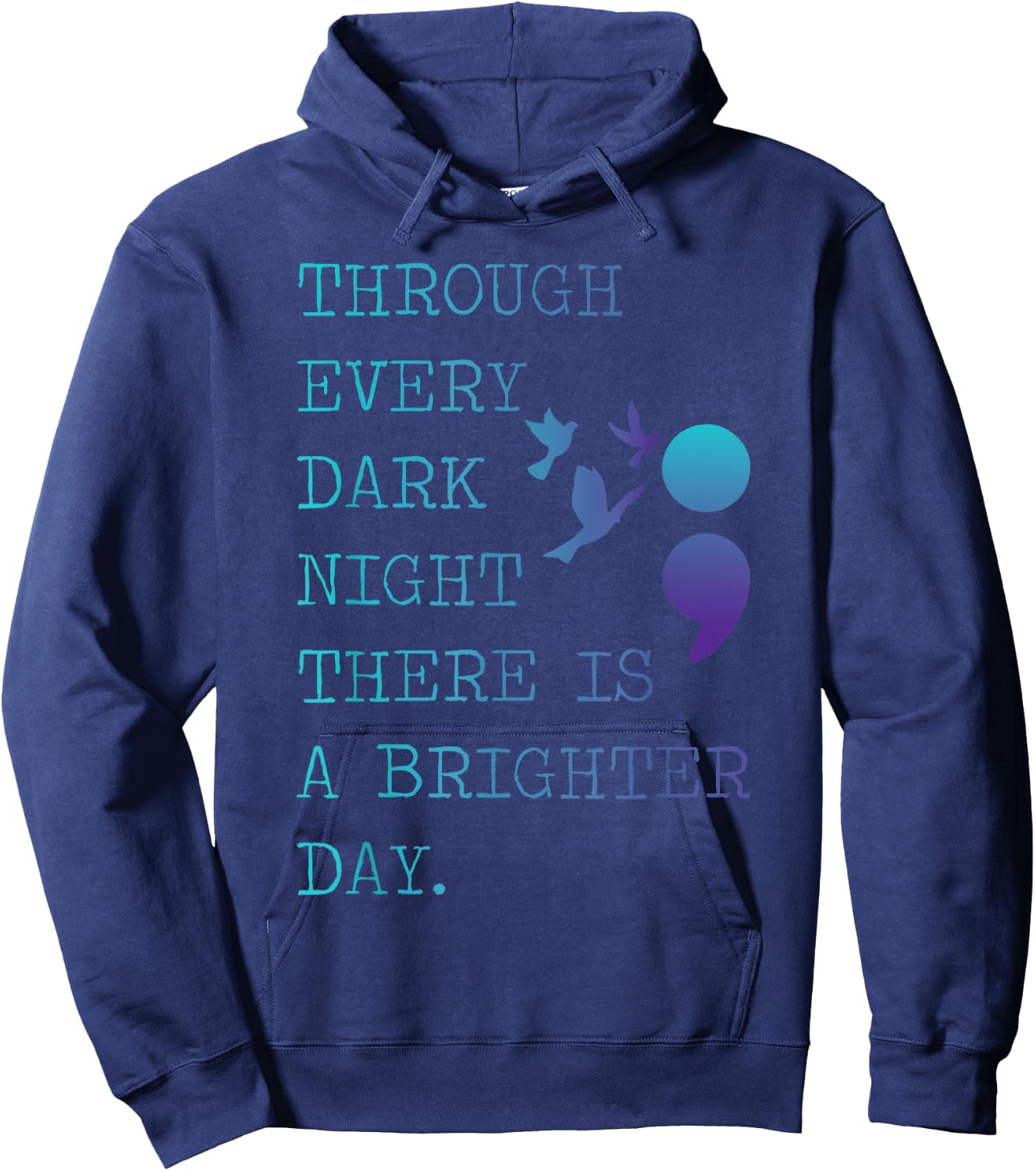 Semicolon Love Birds for a Prevention Awareness Hoodie - Hoodie | Navy