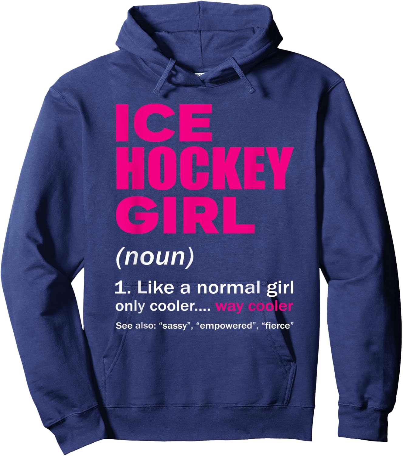 Ice Hockey Girl Sport Woman Ice Skating Gift Hoodie - Hoodie | Navy